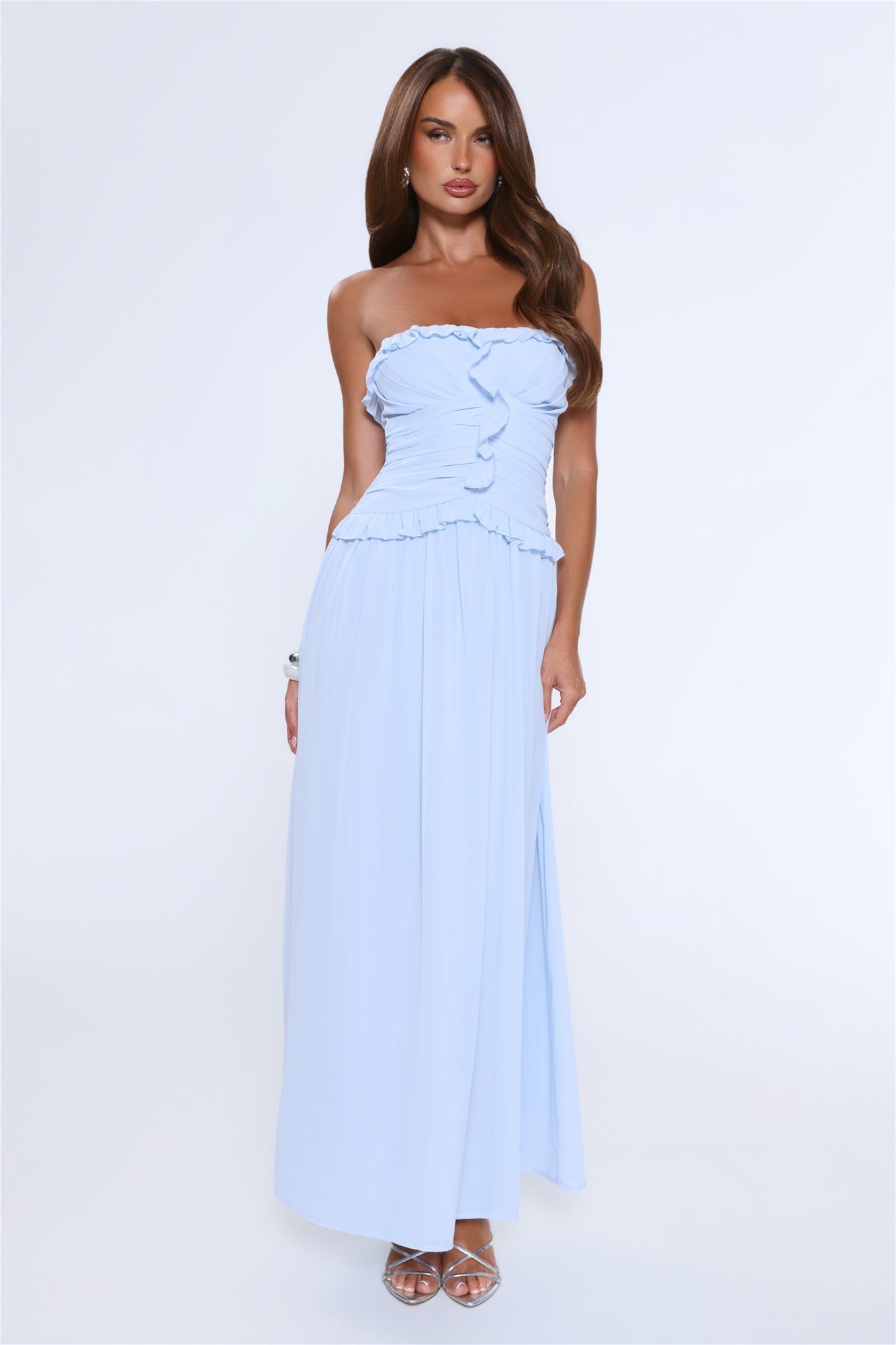 Vestido longo tomara-que-caia Hour Whispers — Azul
