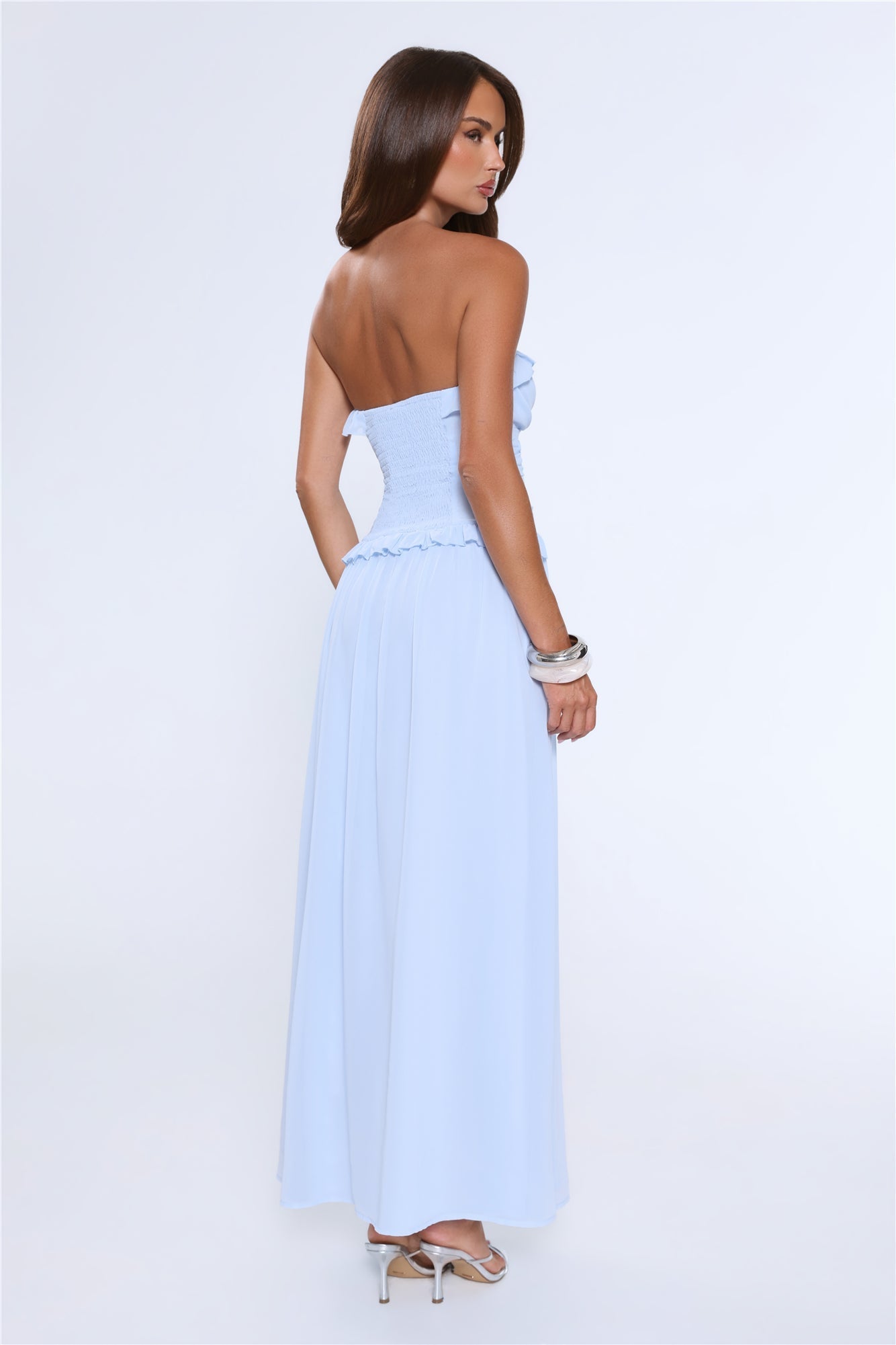 Vestido longo tomara-que-caia Hour Whispers — Azul