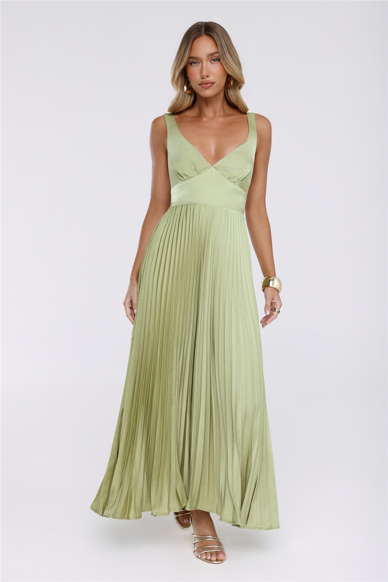 Vestido Longo Opulência Deslumbrante — Verde-limão