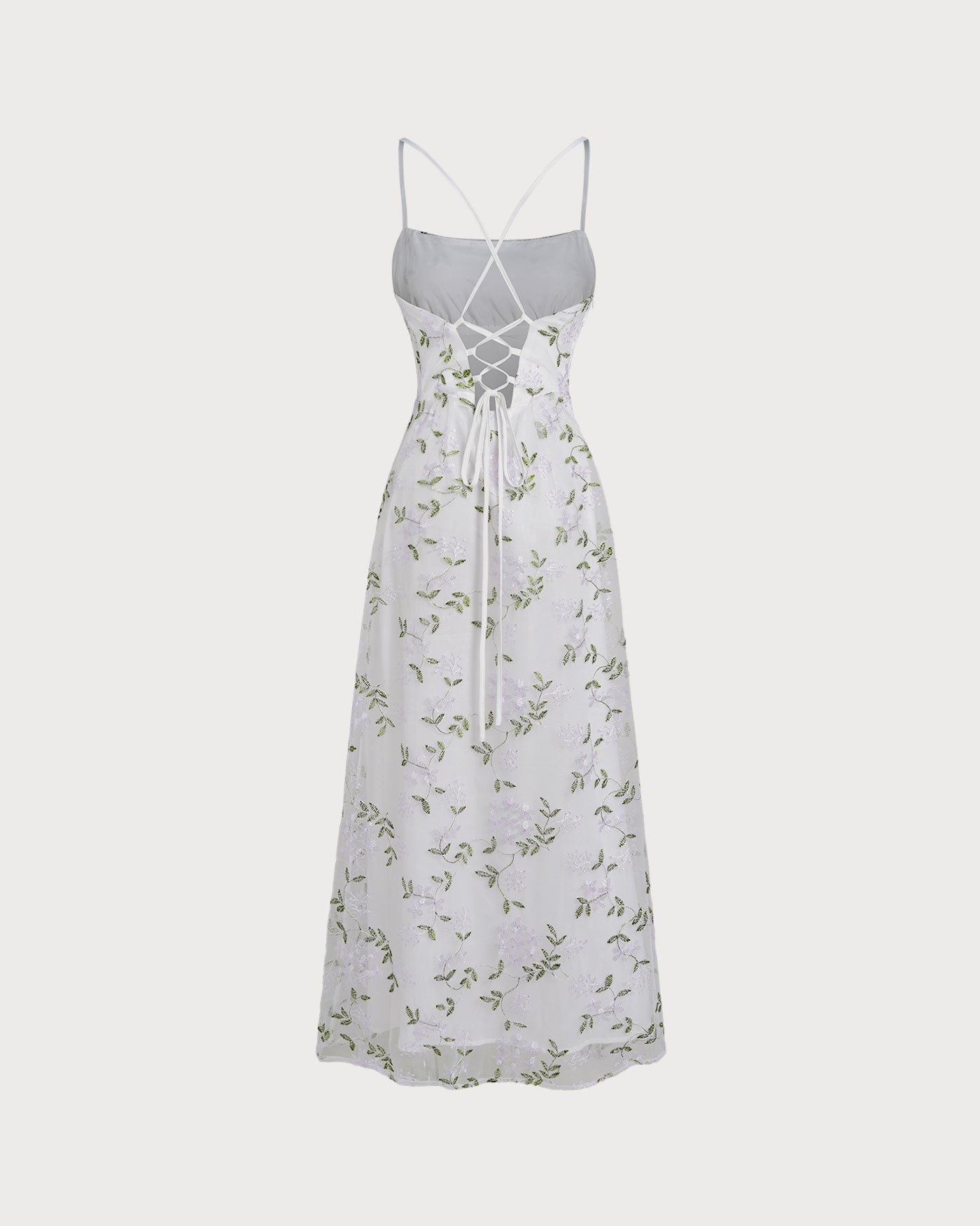 Vestido slip maxi com estampa floral — Branco
