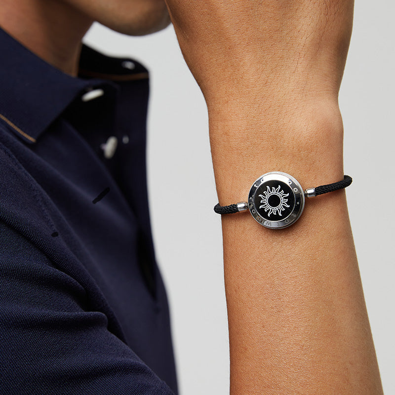 Sun & Moon Touch Bracelets with Milan Rope (Black+Black)