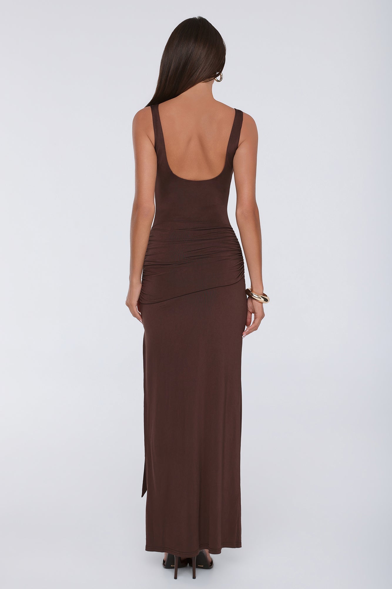 Maximum Style Vestido Longo Marrom