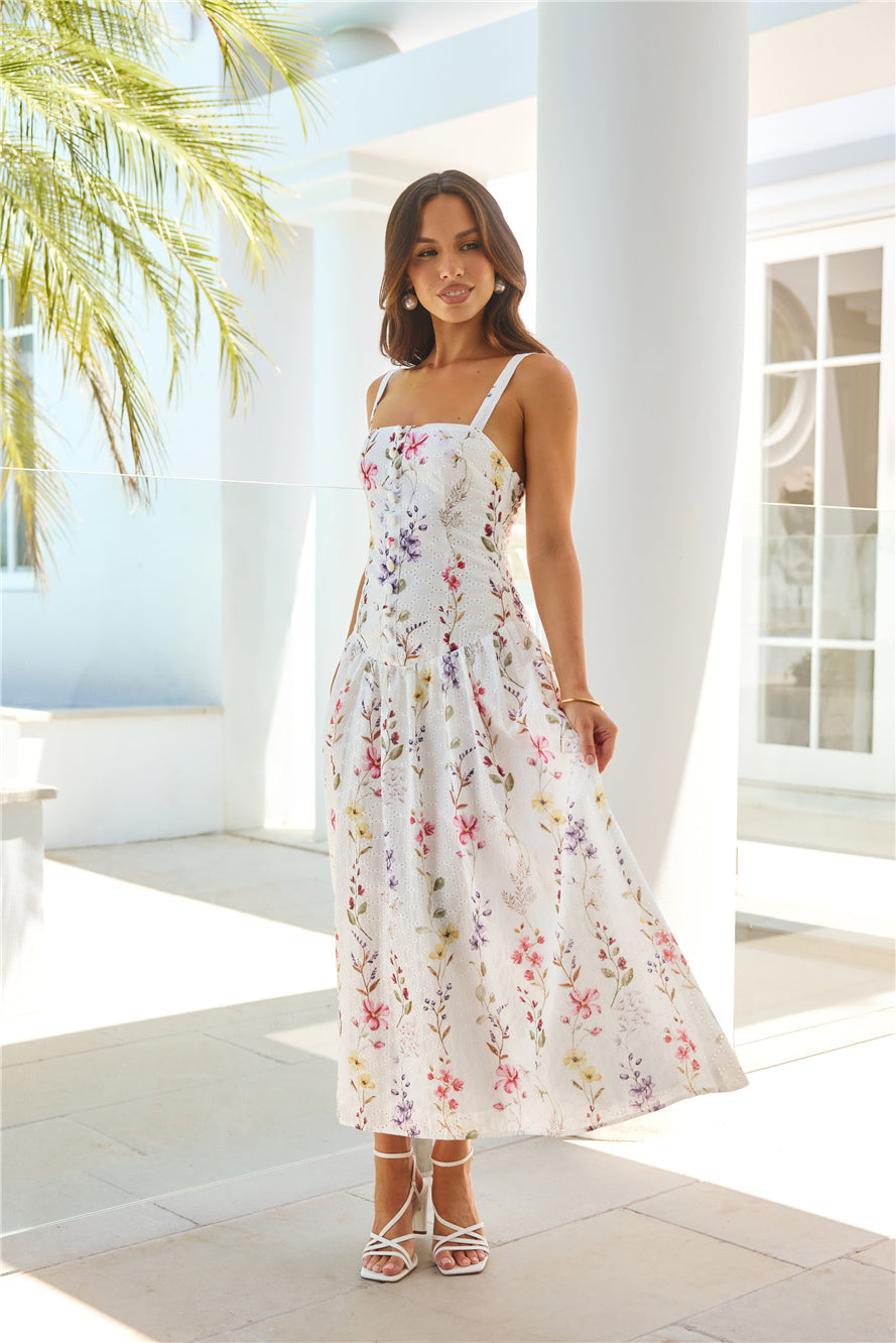 Vestido longo estampado Whimsical Charm