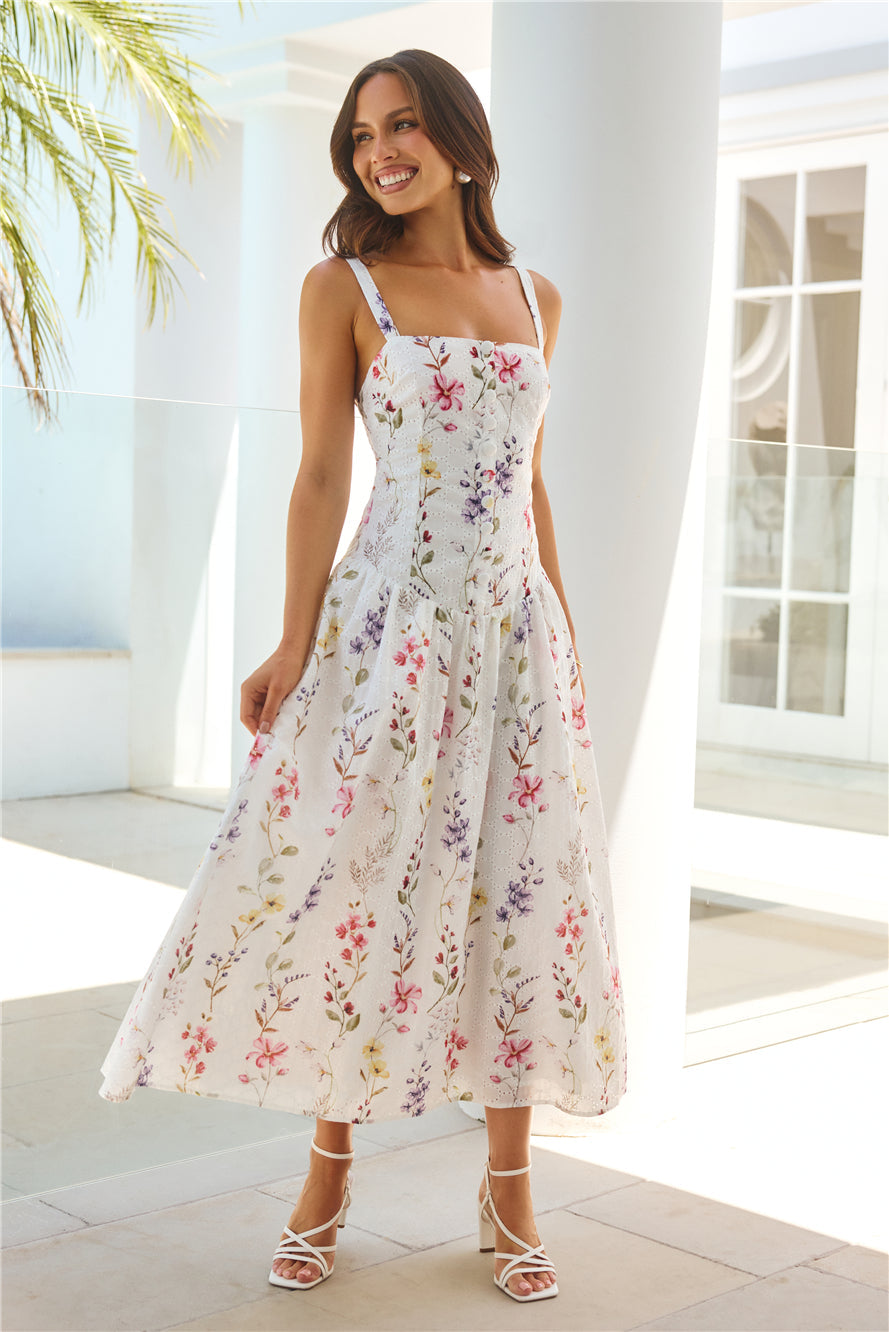 Vestido longo estampado Whimsical Charm