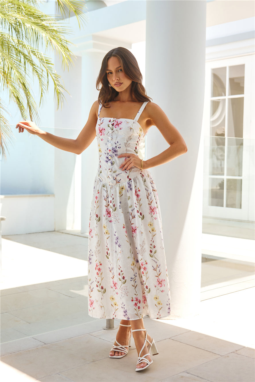 Vestido longo estampado Whimsical Charm