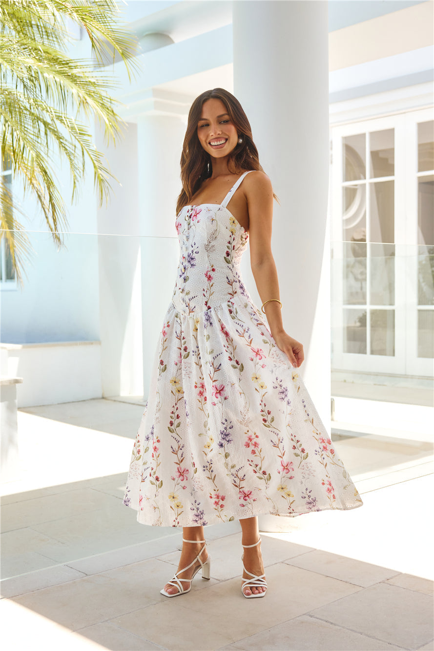 Vestido longo estampado Whimsical Charm
