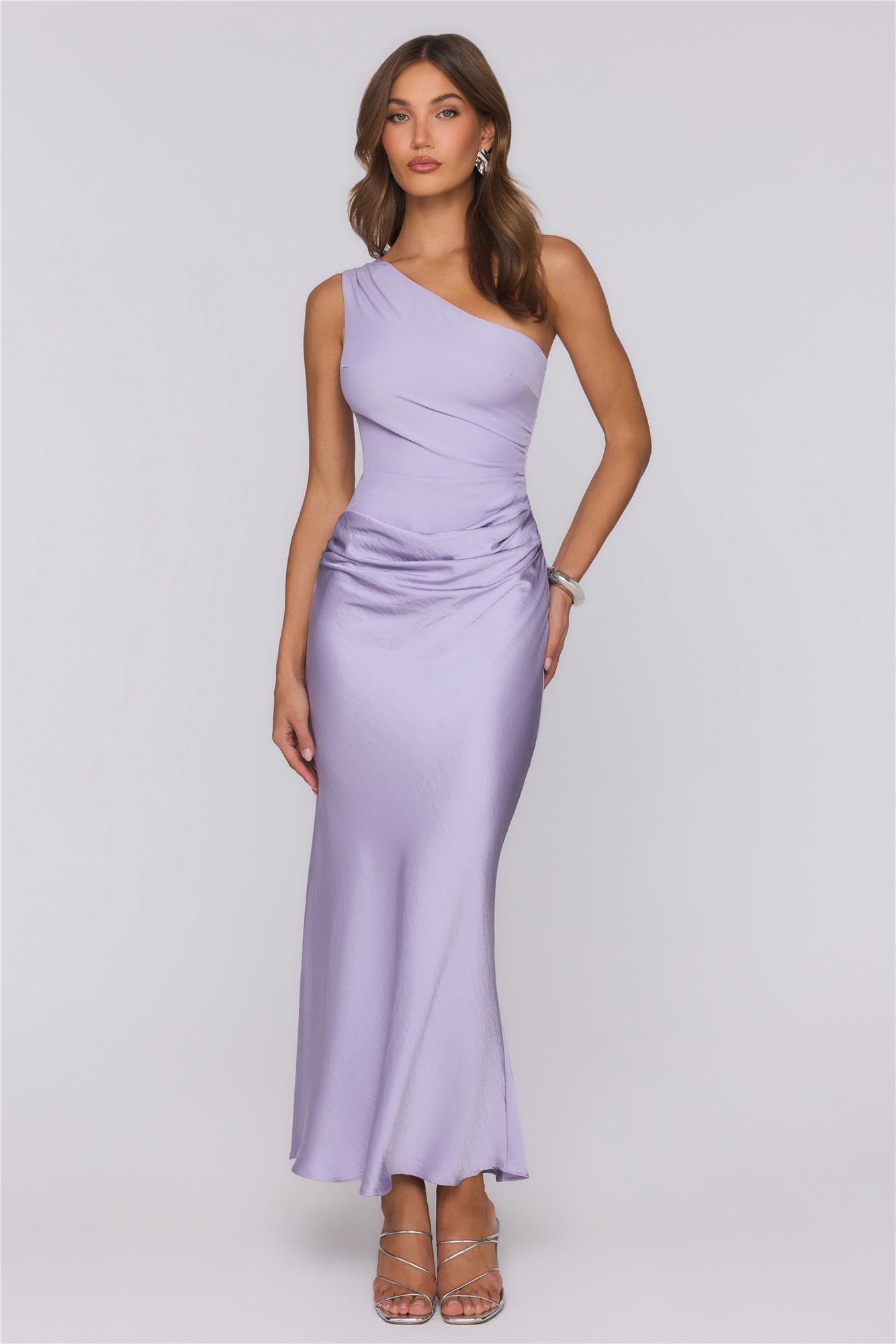 Vestido Longo de Cetim Starlit Darling — Lilás