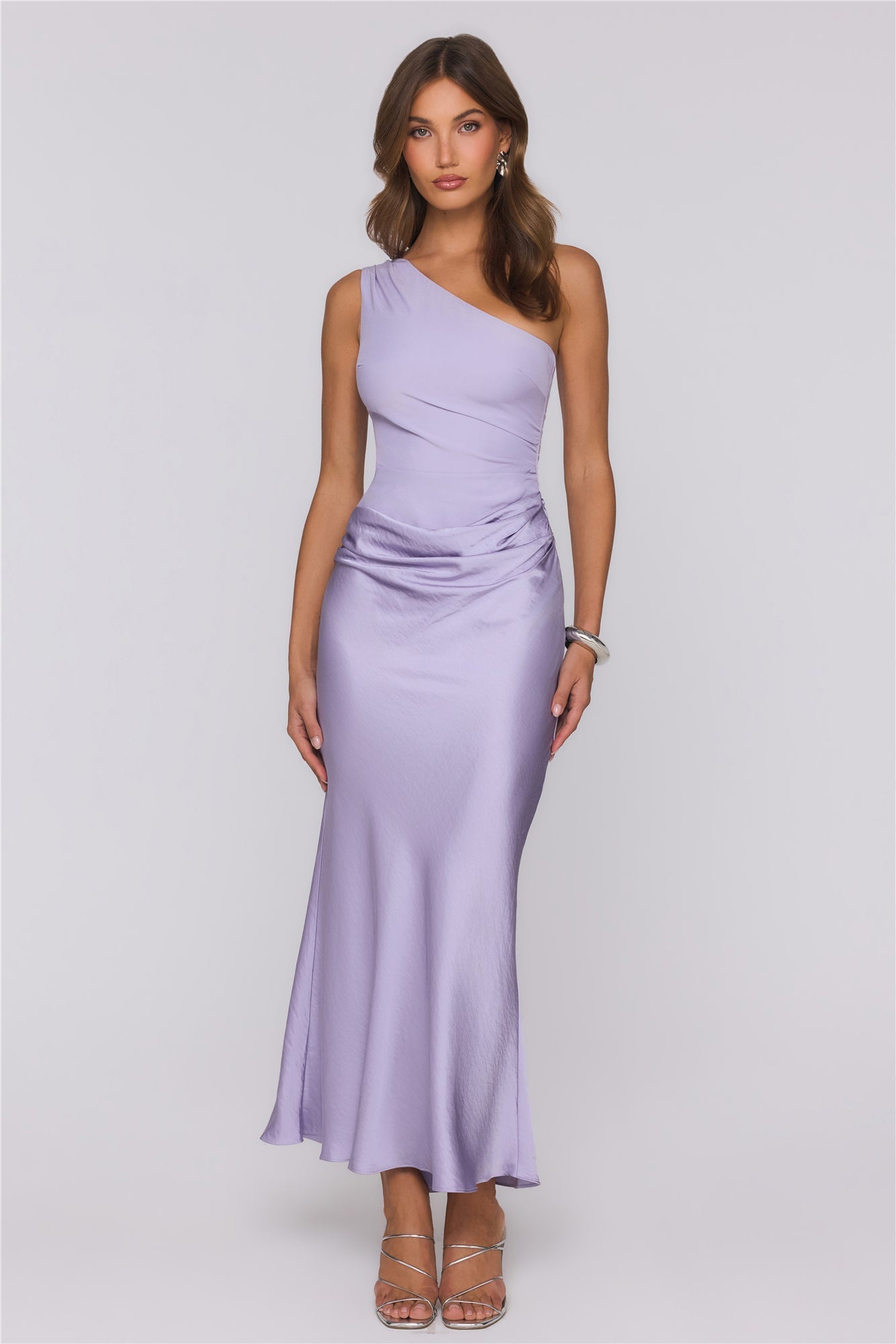 Vestido Longo de Cetim Starlit Darling — Lilás