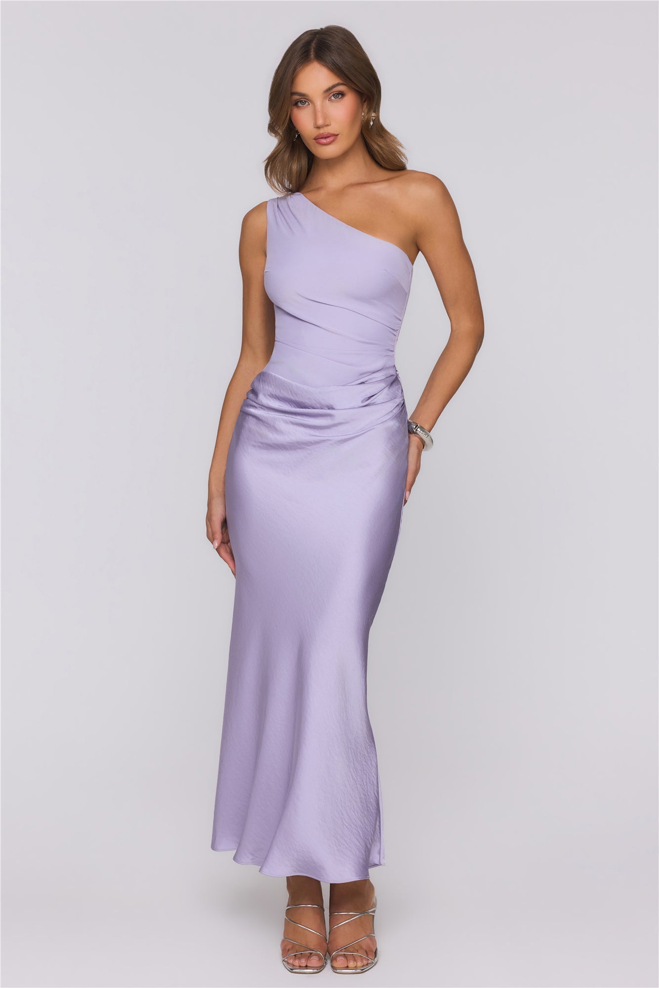 Vestido Longo de Cetim Starlit Darling — Lilás