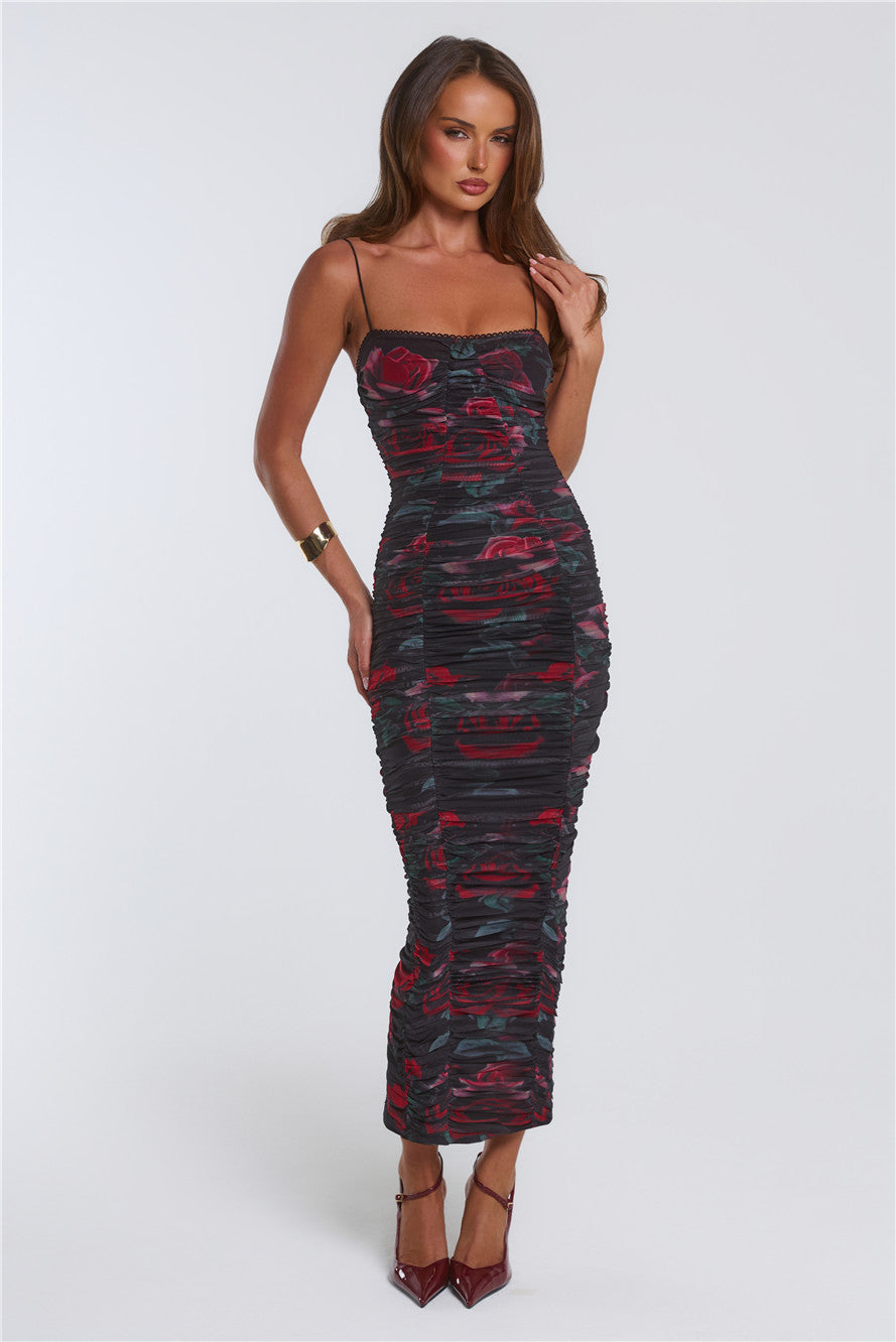 Vestido longo justo Beloved Kisses - Preto