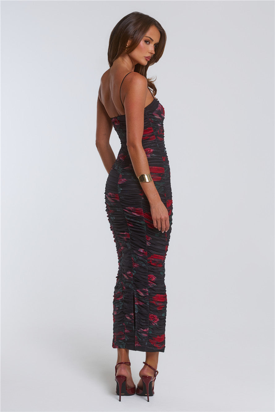 Vestido longo justo Beloved Kisses - Preto