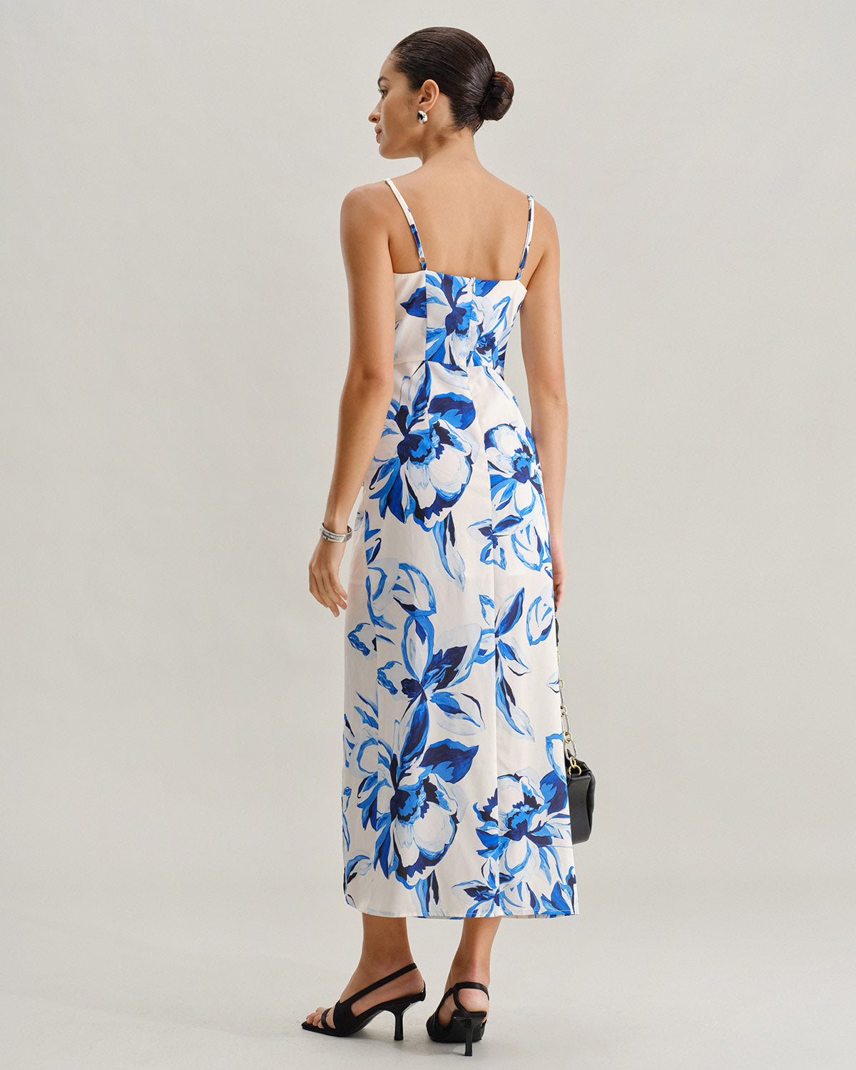 Vestido Longo Slip Boho Floral Azul