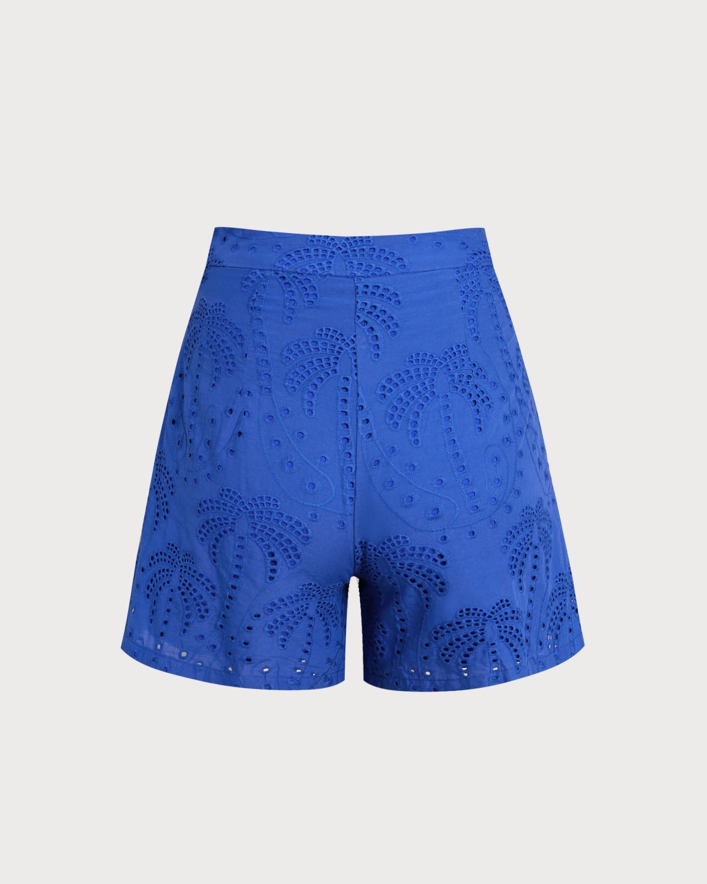Shorts de Algodão com Bordado Azul