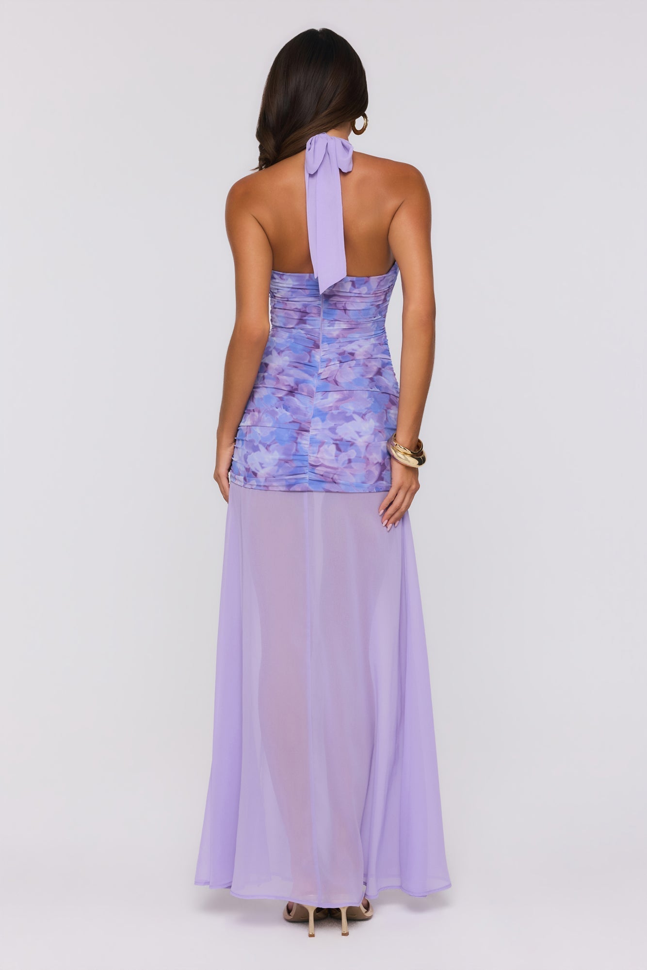 Vestido longo halter Lilac Whisper — Lilás