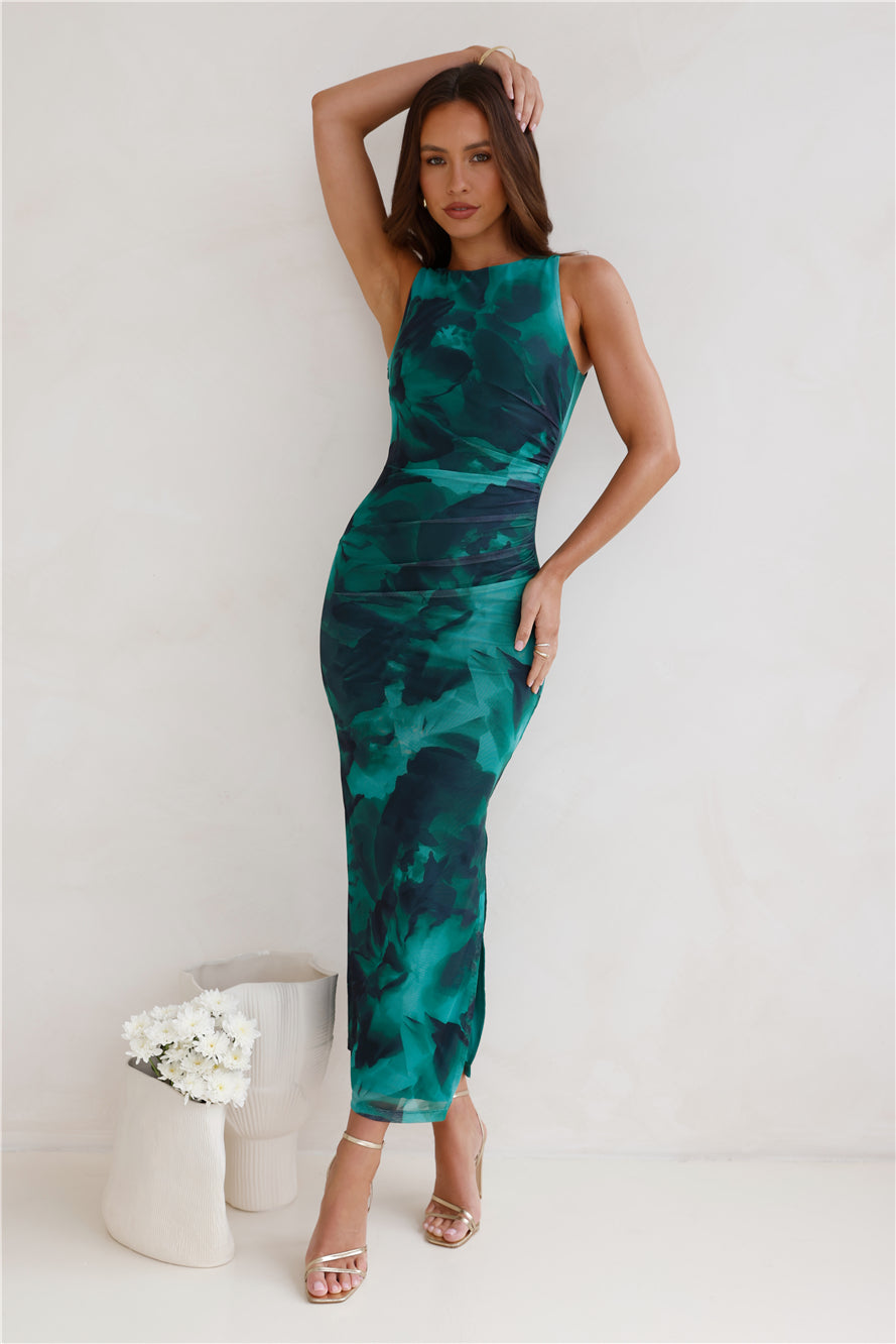 Vestido Longo de Tule para Festa - Verde