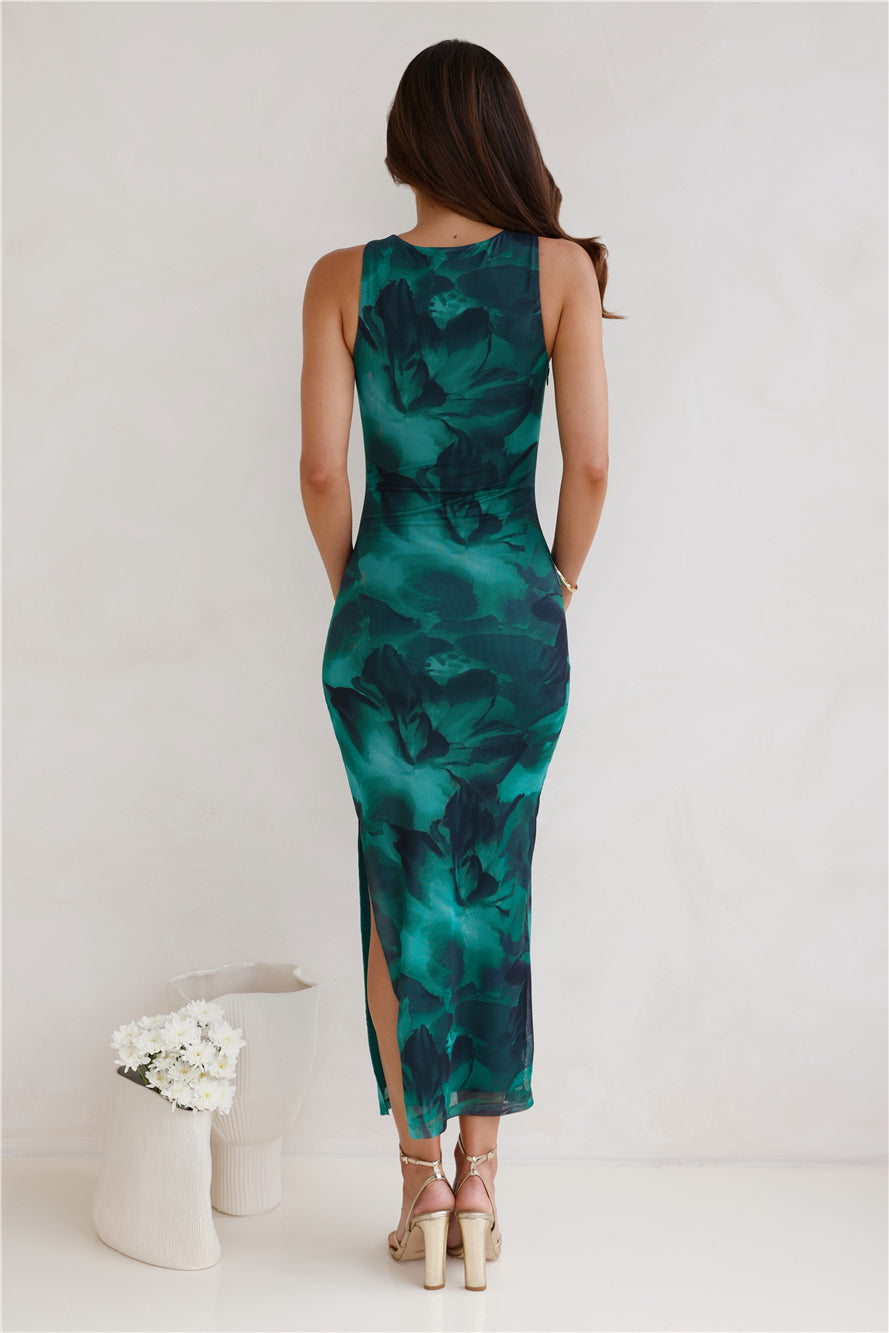 Vestido Longo de Tule para Festa - Verde