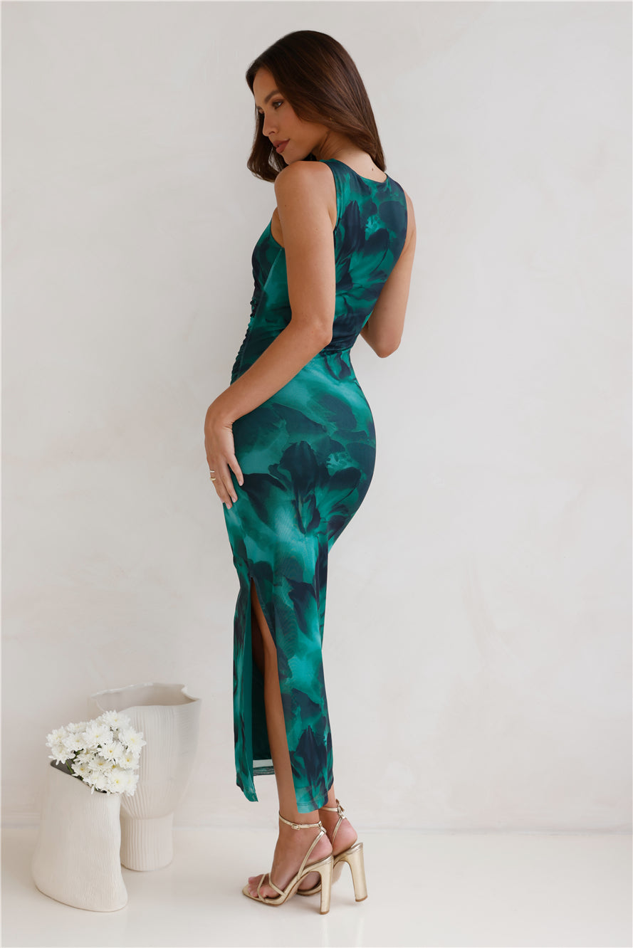 Vestido Longo de Tule para Festa - Verde