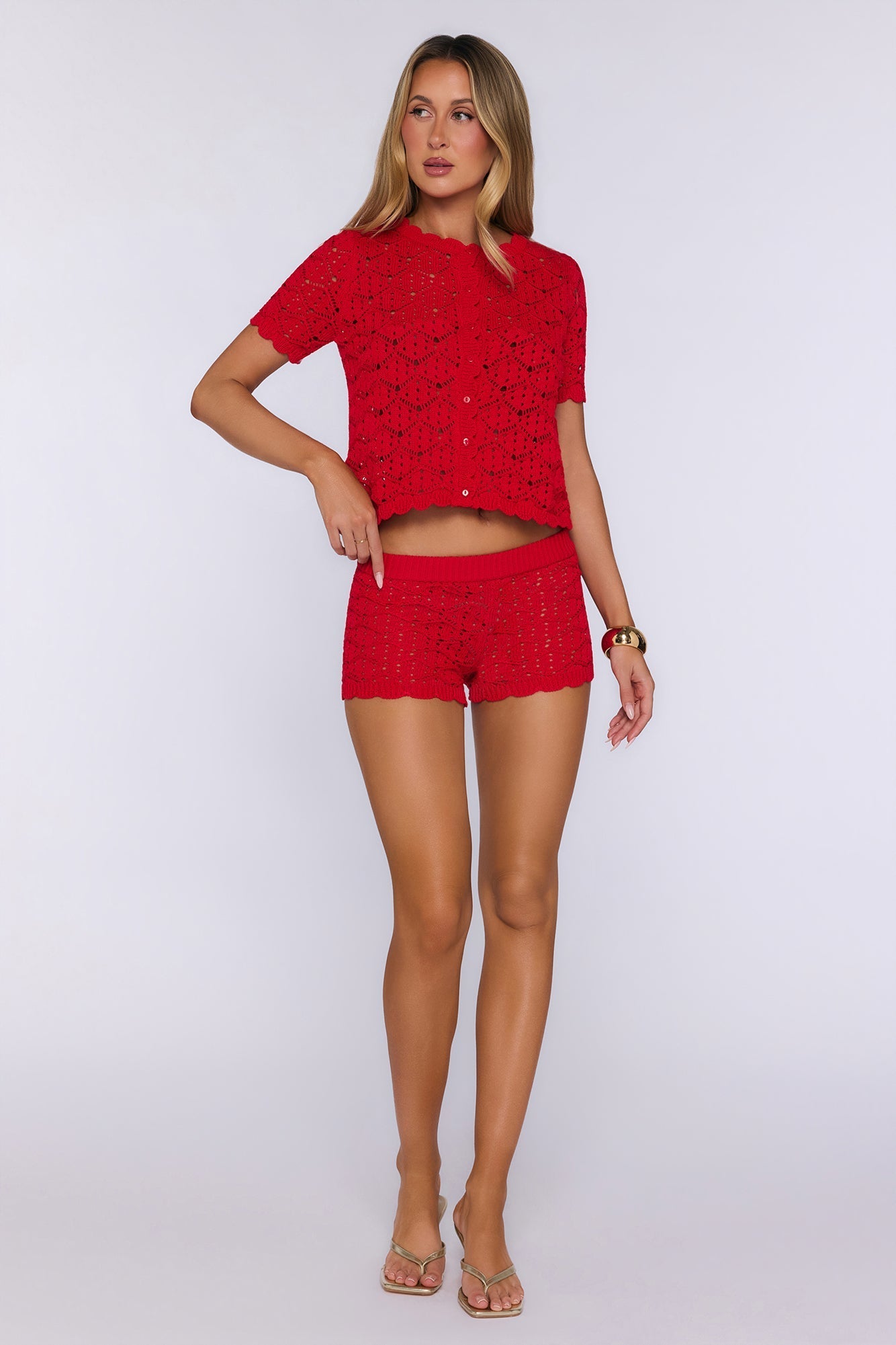 Shorts em tricô Sunkissed Socialite — Vermelho