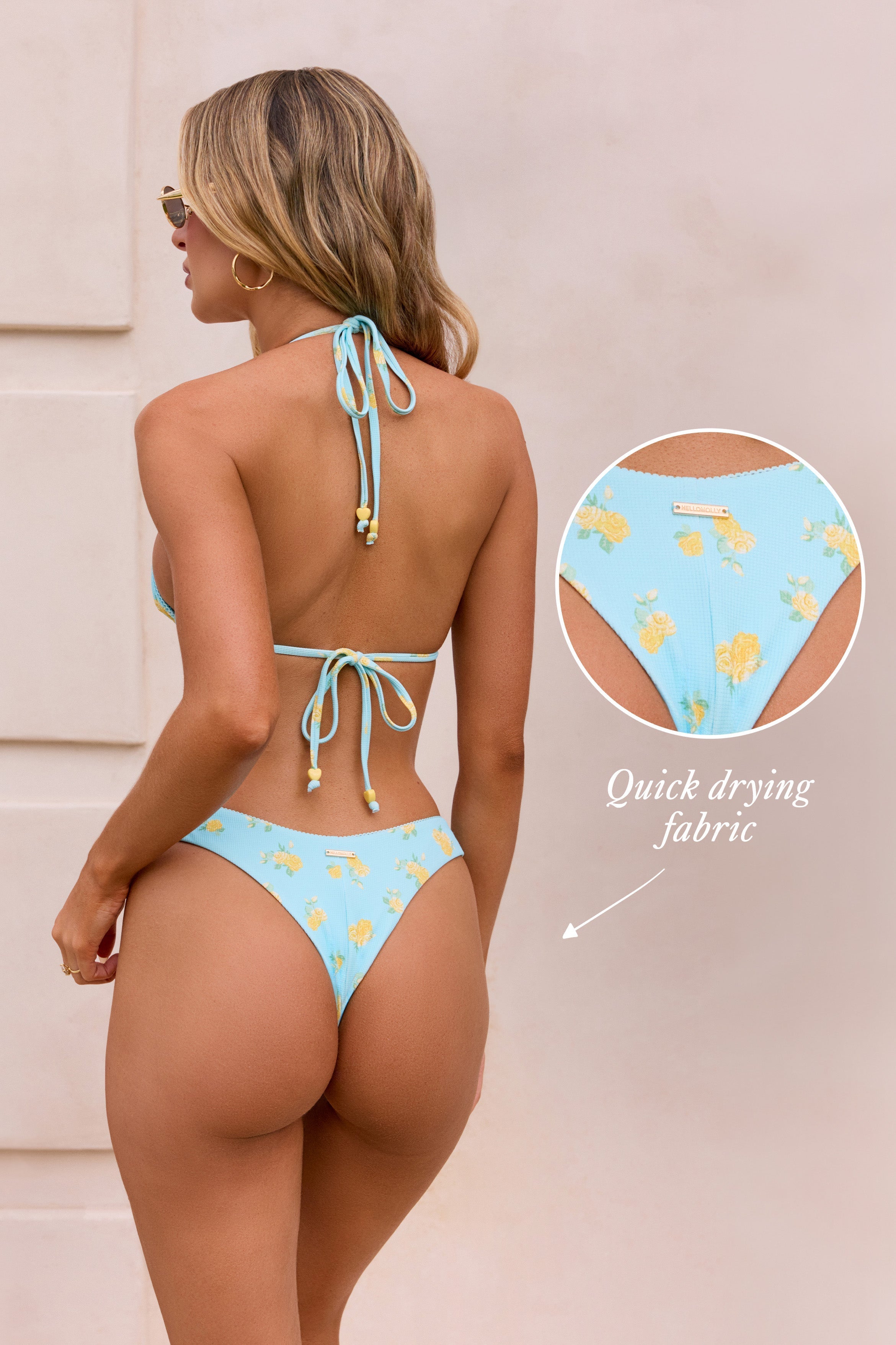 Calcinha de biquíni corte cheeky — Ondas Glicínia (Estampa Musa do Prado)