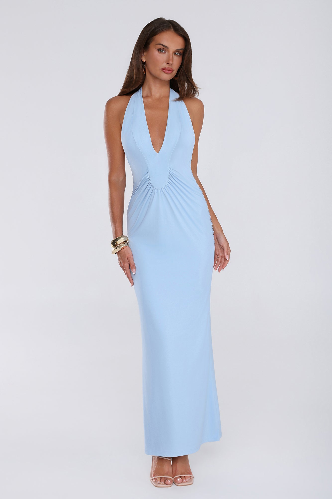 Vestido Longo Halter "Love Drifted" — Azul