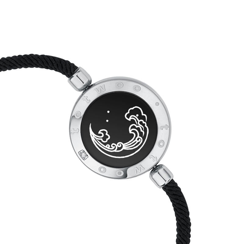 Mountain & Sea Touch Bracelets with Milan Rope (Black+Black)