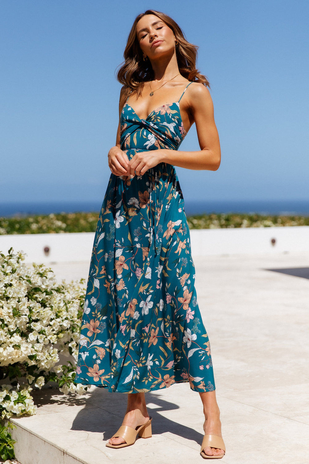 Vestido Midi Lady Like You — Verde-azulado