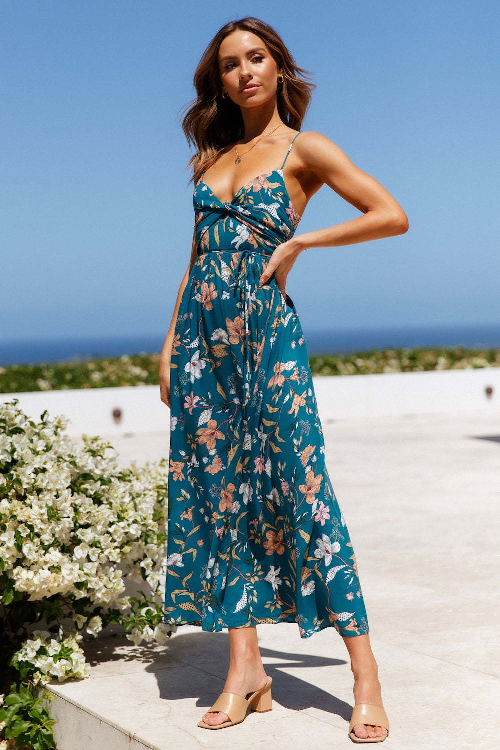 Vestido Midi Lady Like You — Verde-azulado