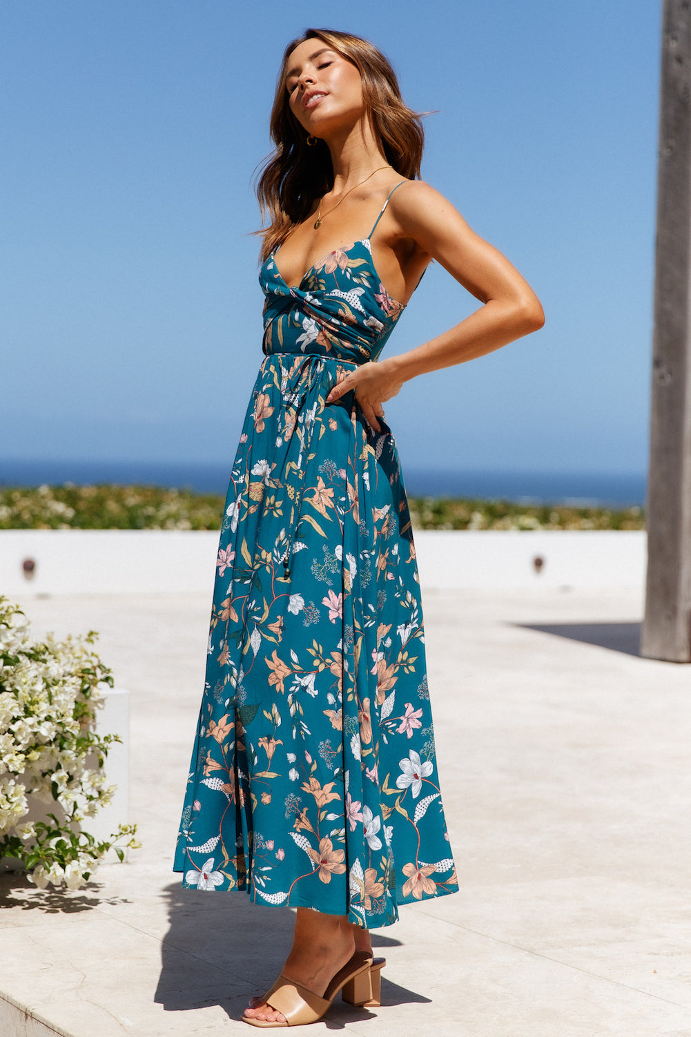 Vestido Midi Lady Like You — Verde-azulado