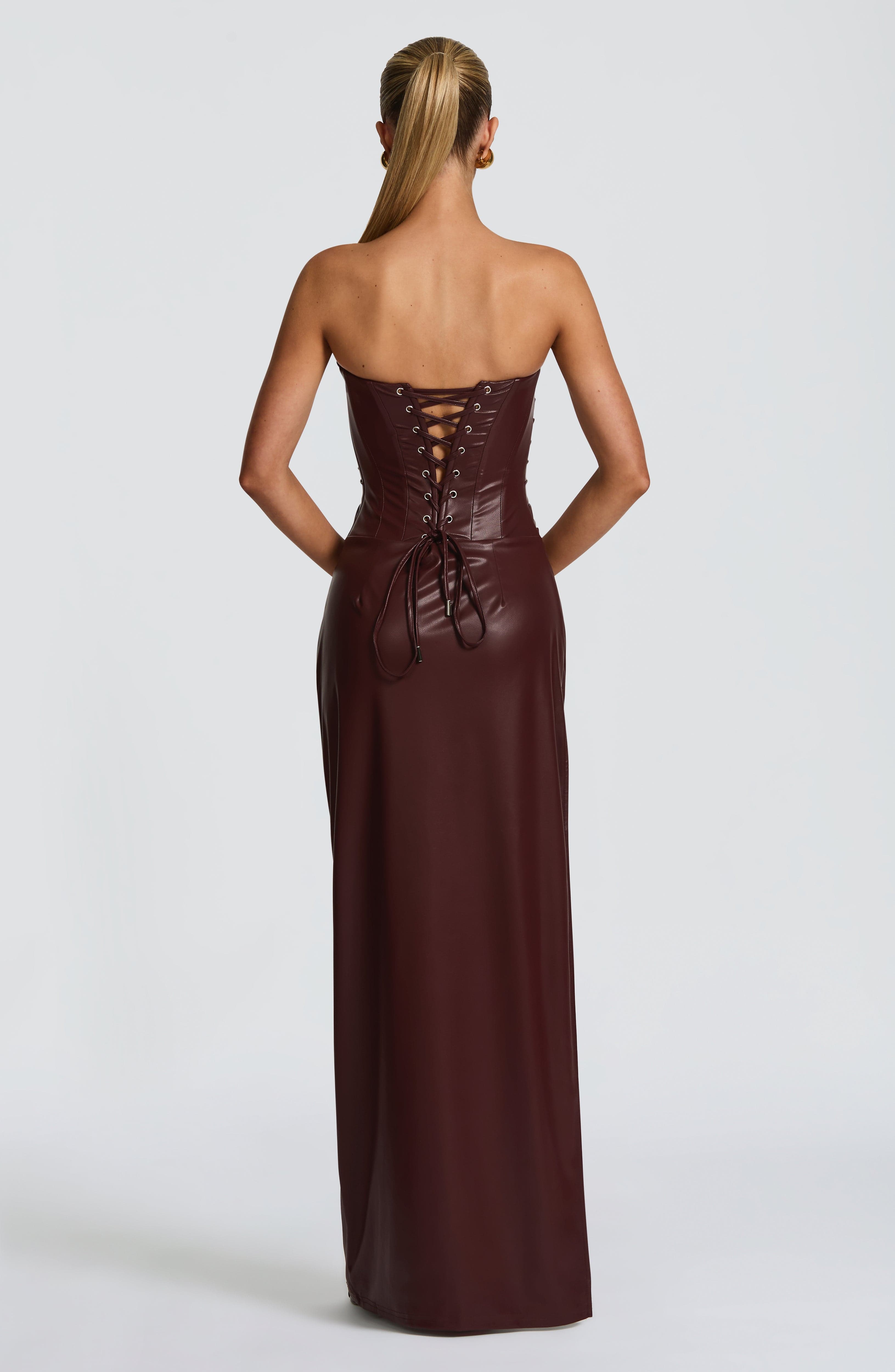 Vestido Longo Alba - Bordô