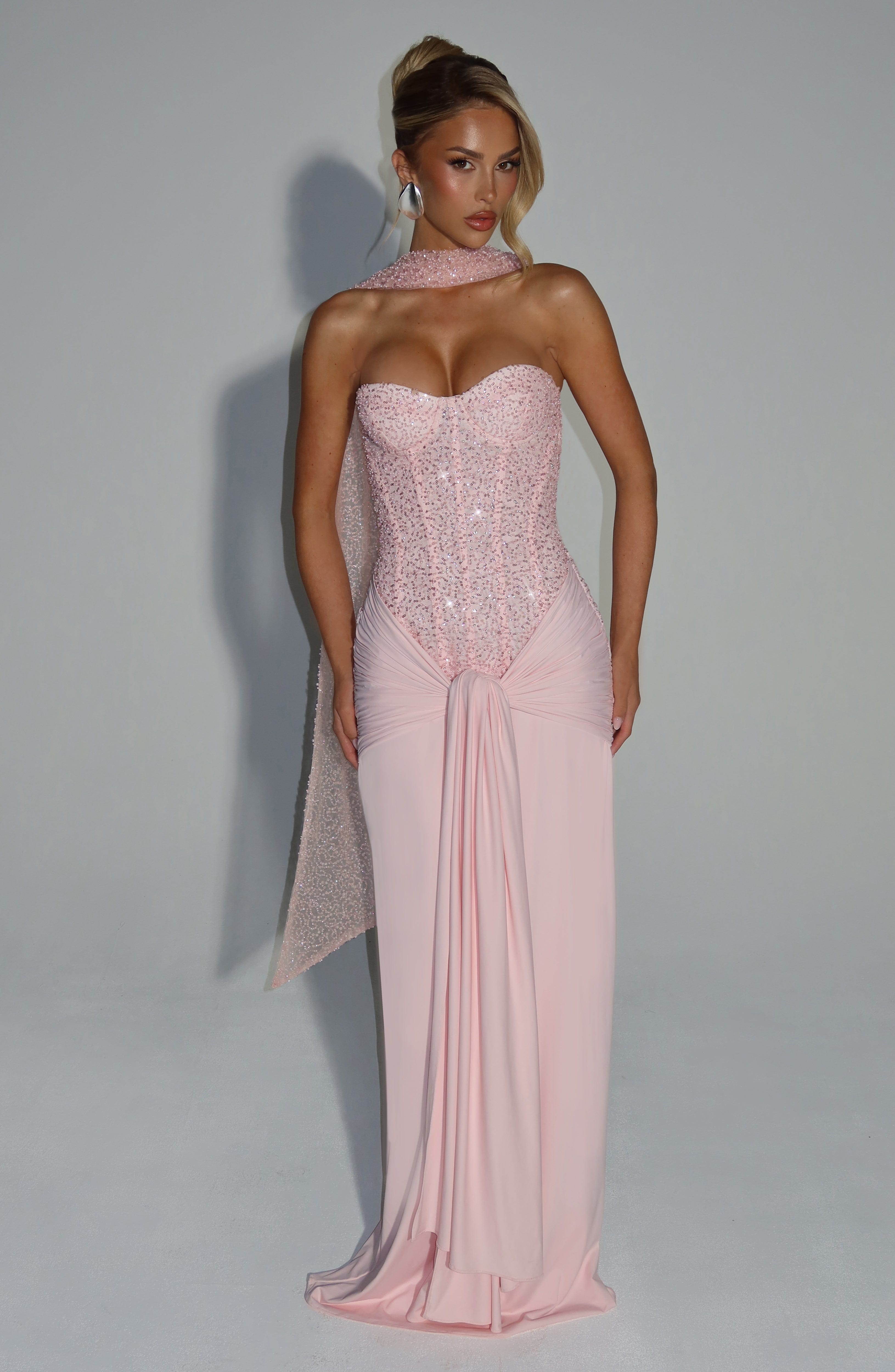 Vestido Longo Carina - Rosa Blush