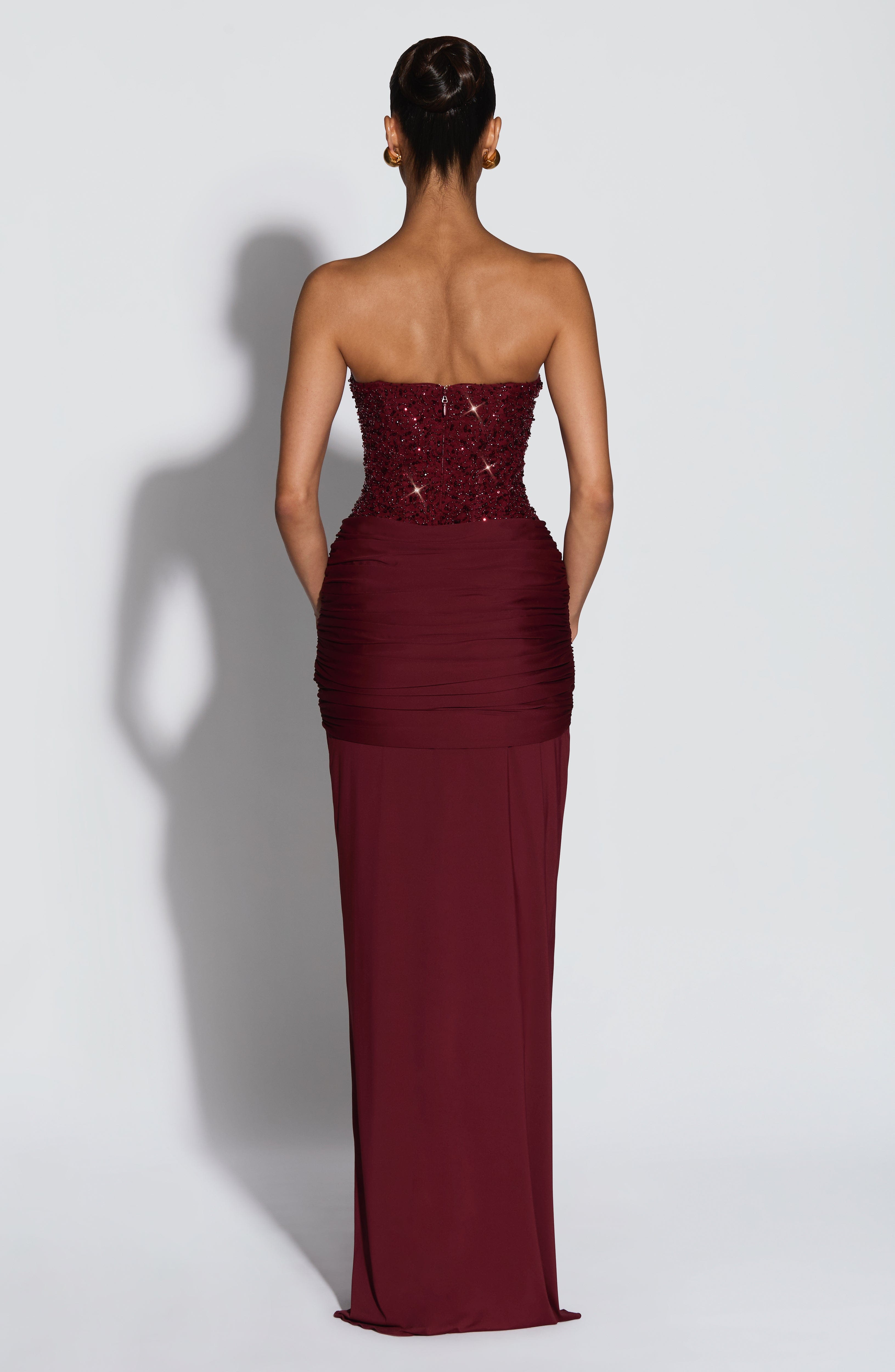 Vestido Longo Carina - Borgonha