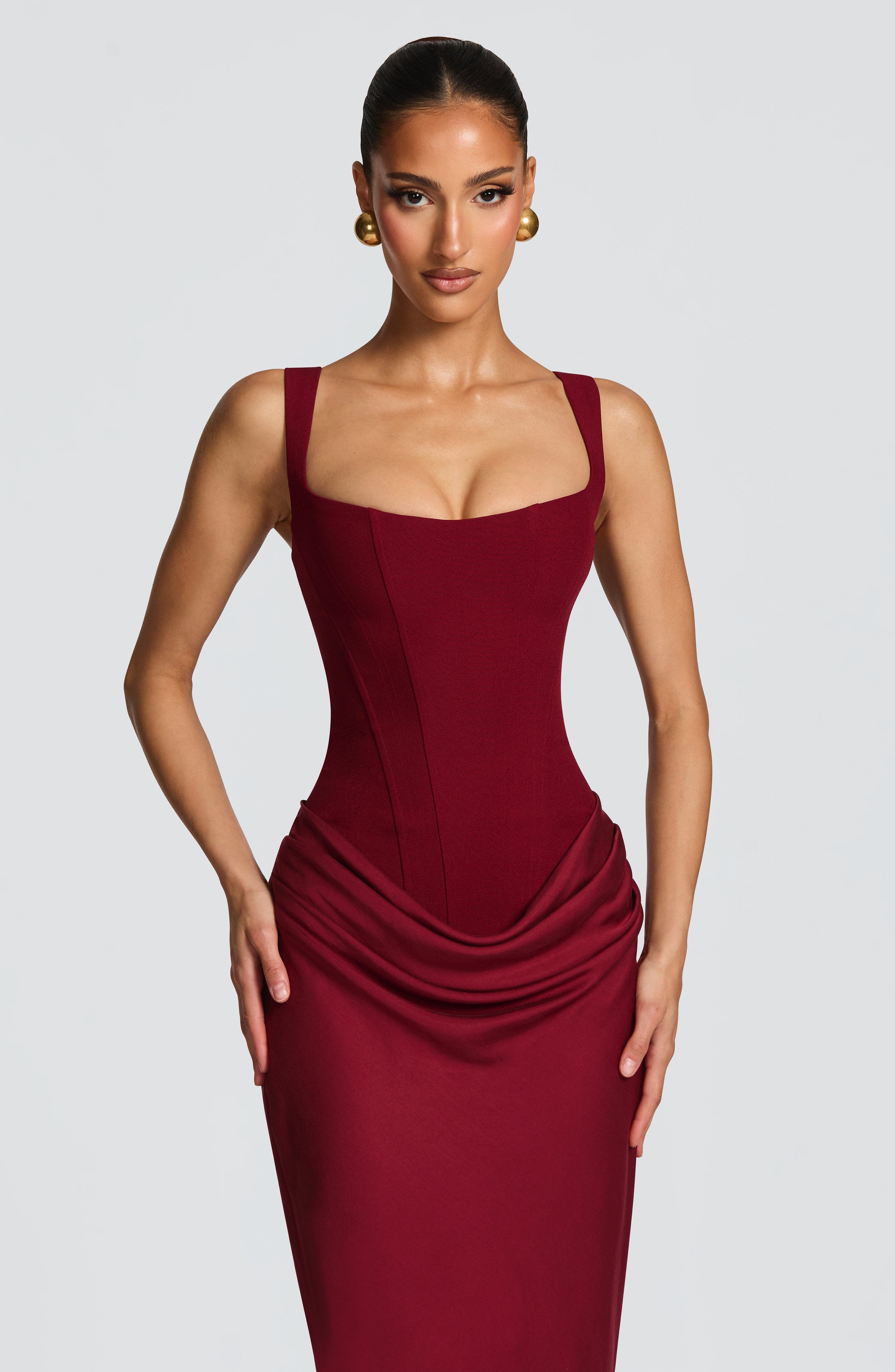 Vestido Longo Cornelia - Bordô