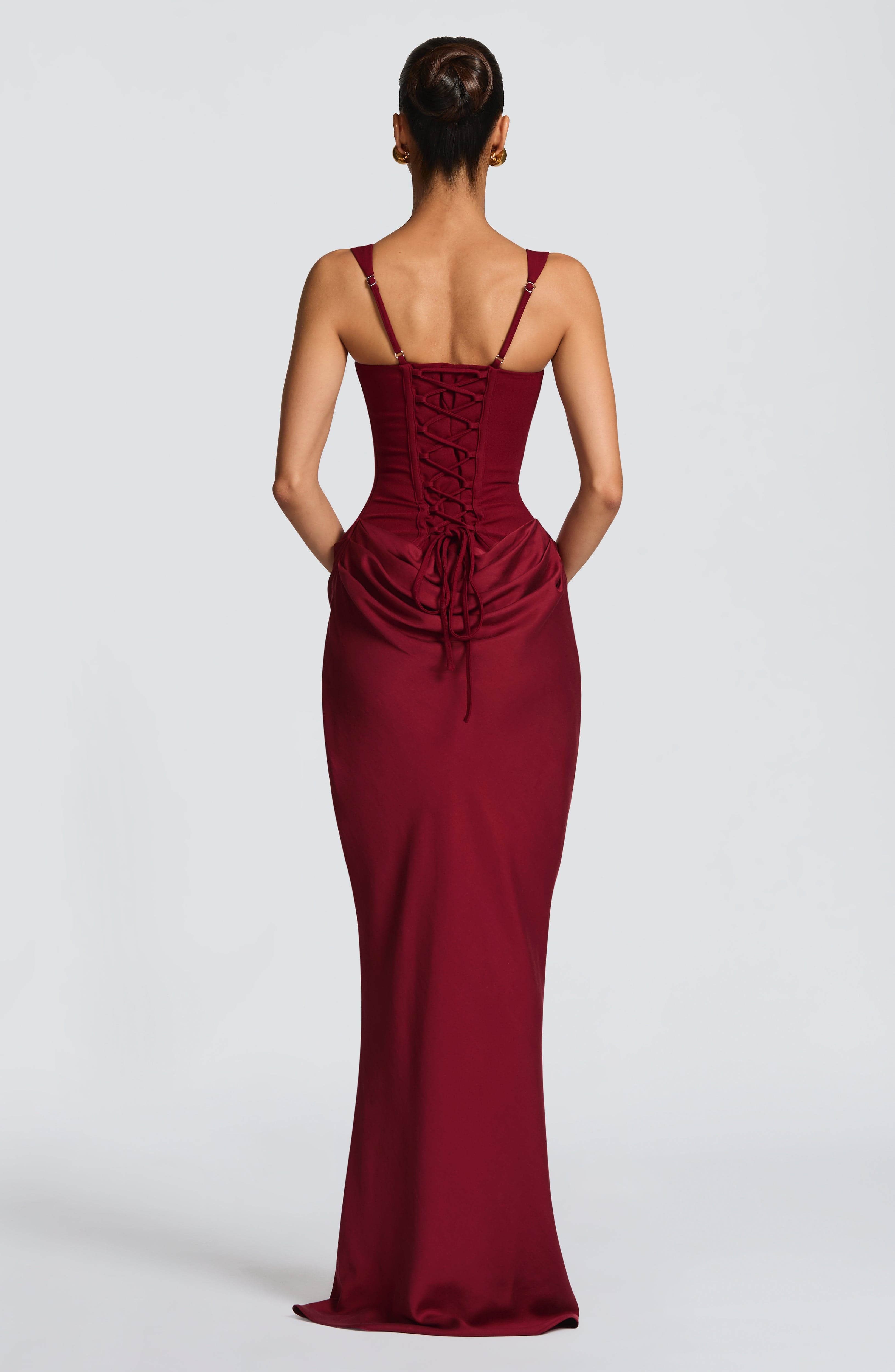 Vestido Longo Cornelia - Bordô
