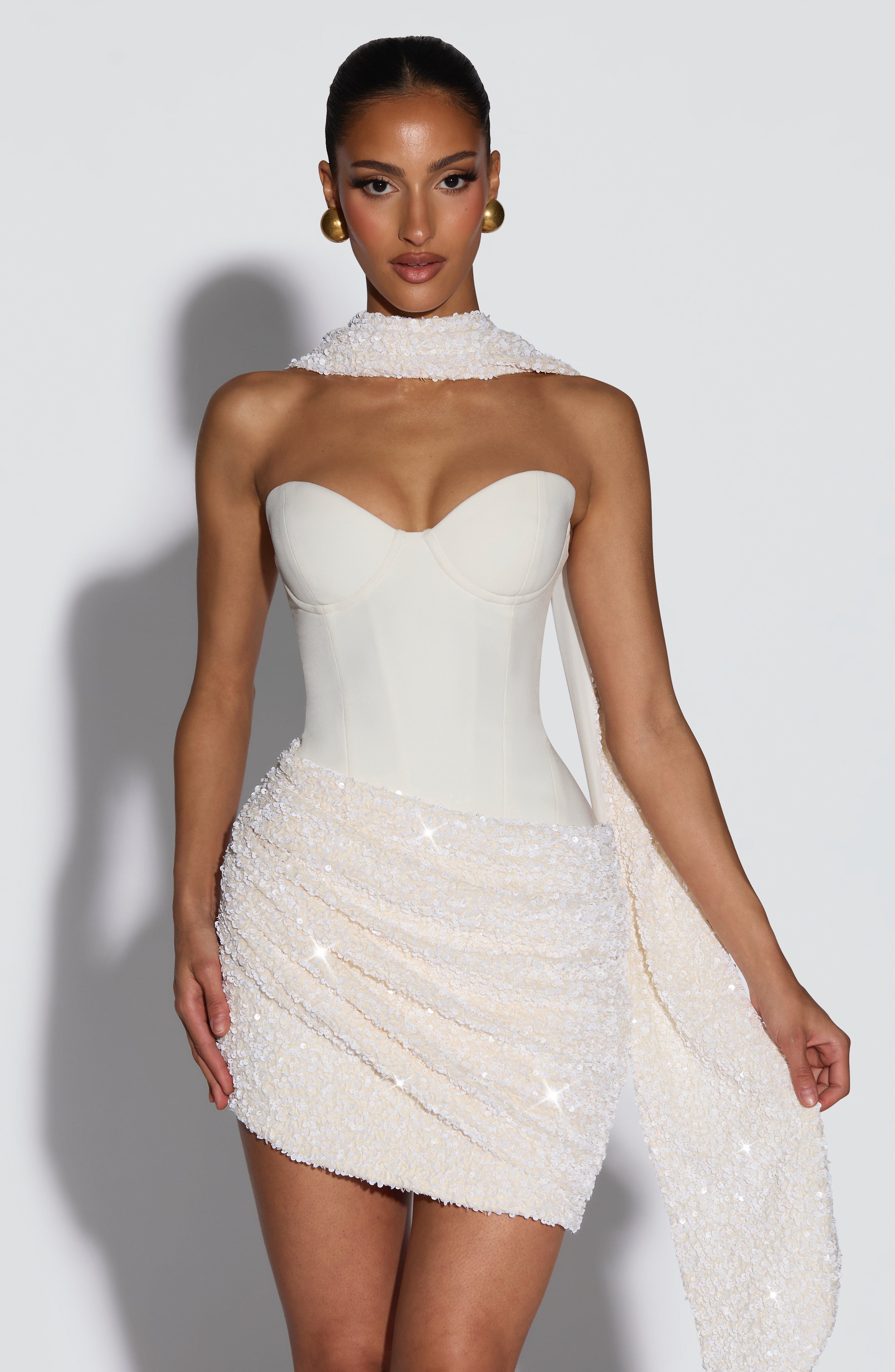 Vestido Curto Denise - Marfim