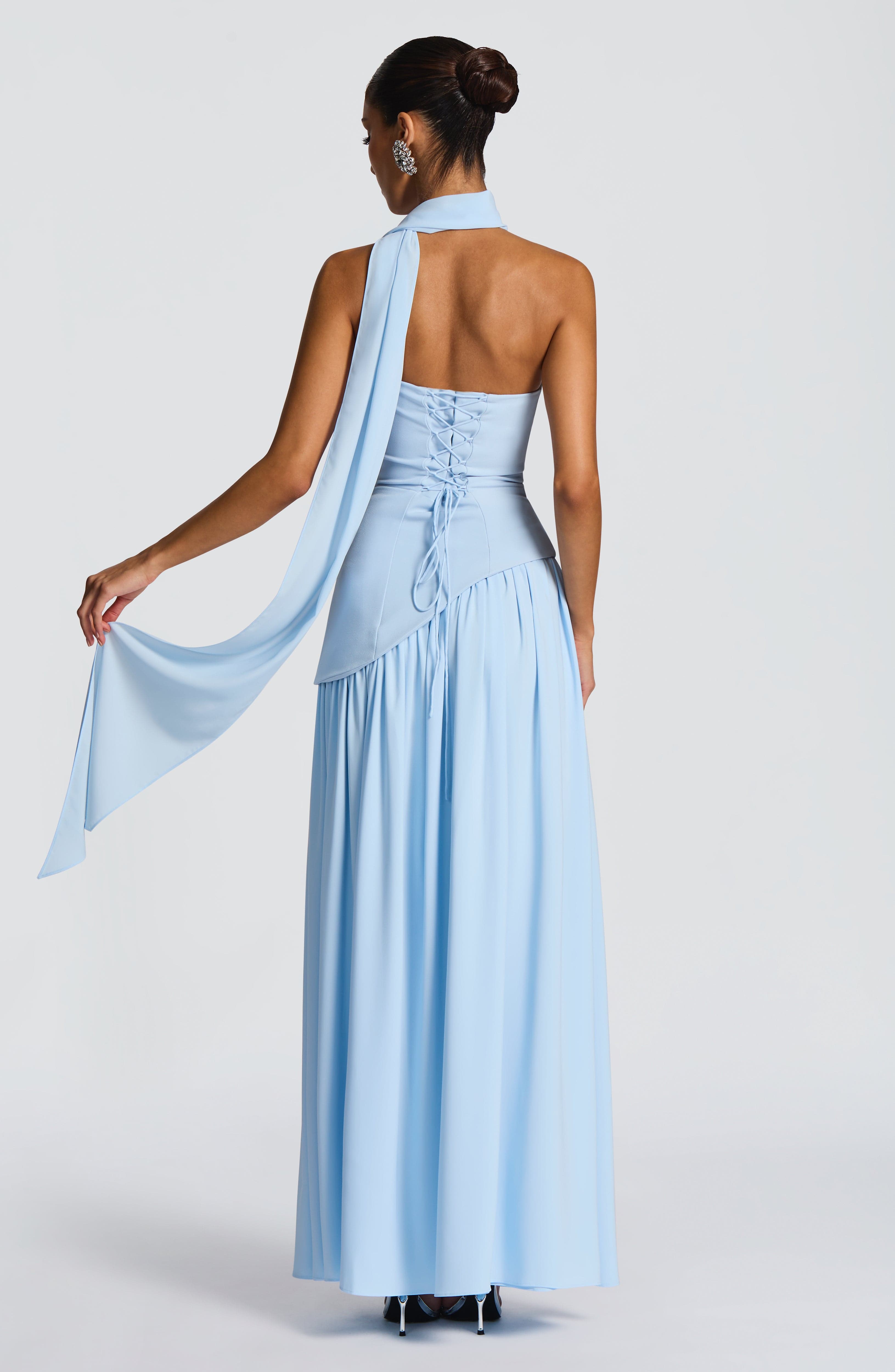 Vestido Longo Maliyah - Azul-bebê