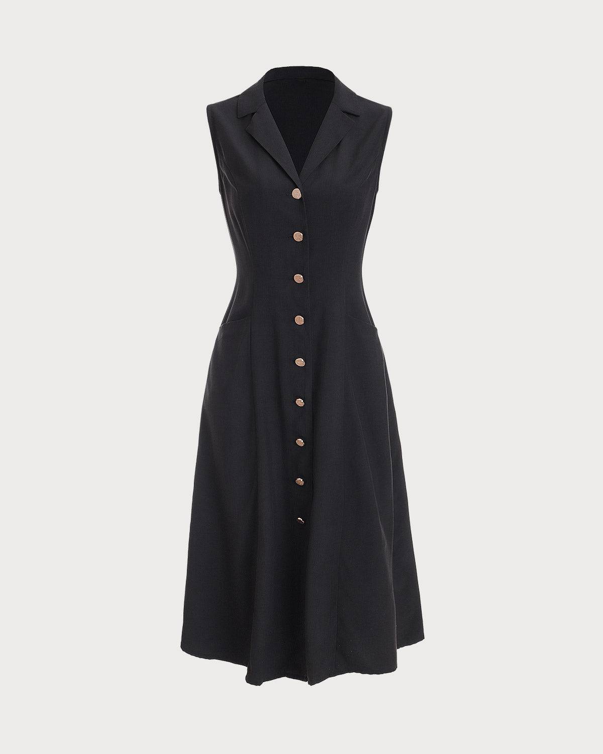 Vestido túnica midi com decote em V — Preto