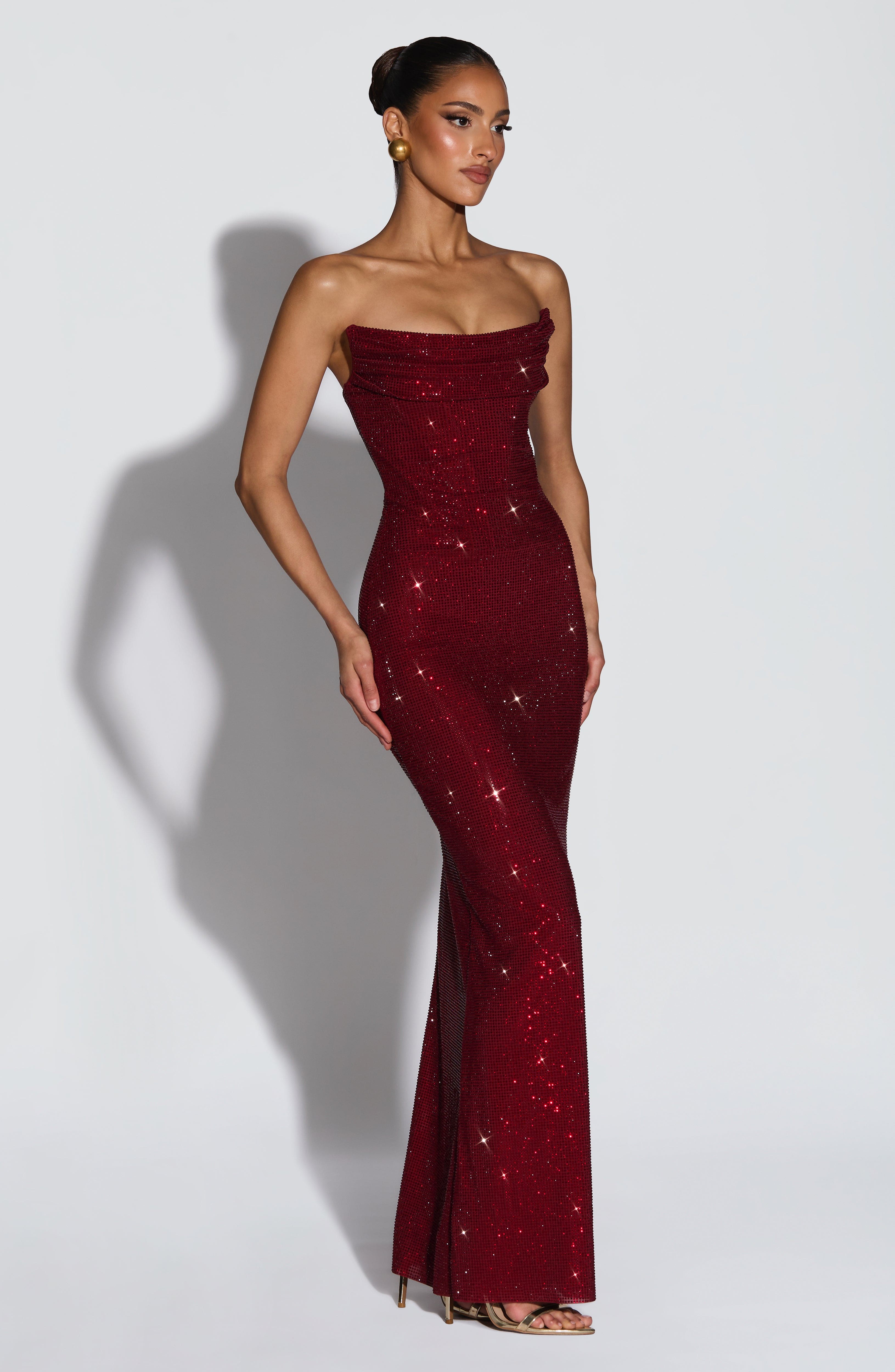 Vestido Longo Mirabella - Bordô