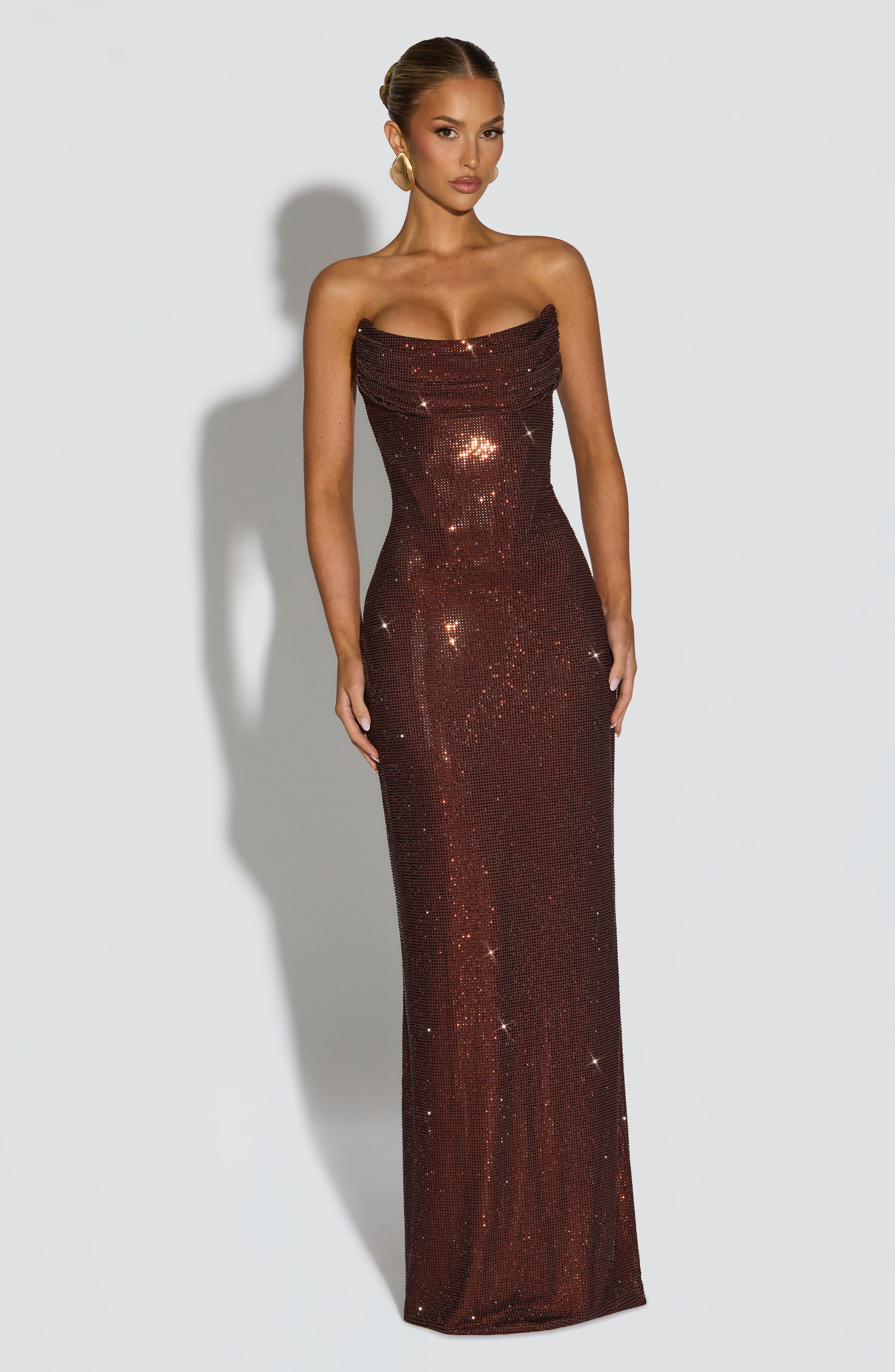 Vestido Longo Mirabella - Ameixa/Marrom