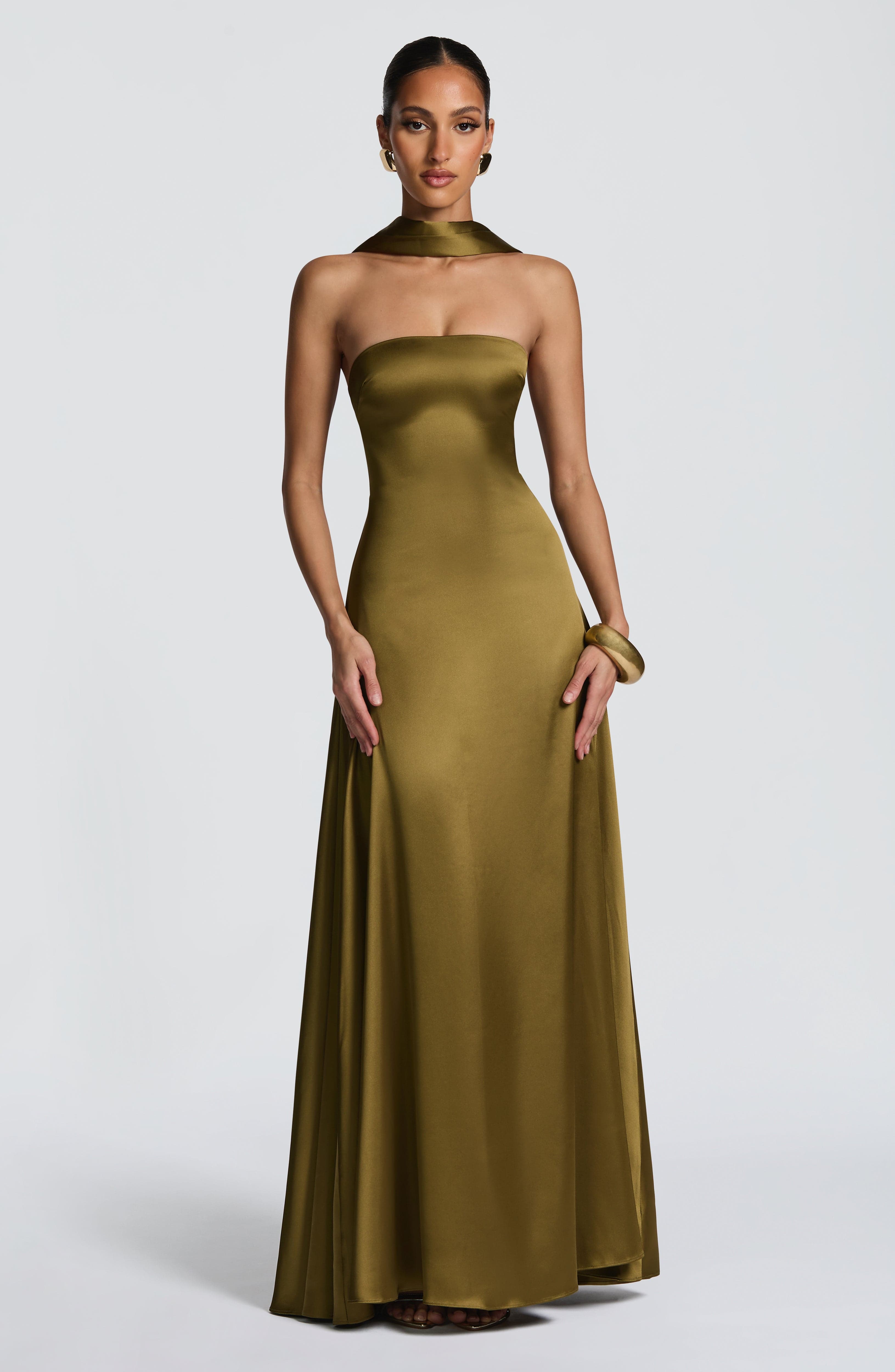 Vestido Longo Morven - Verde Oliva Escuro