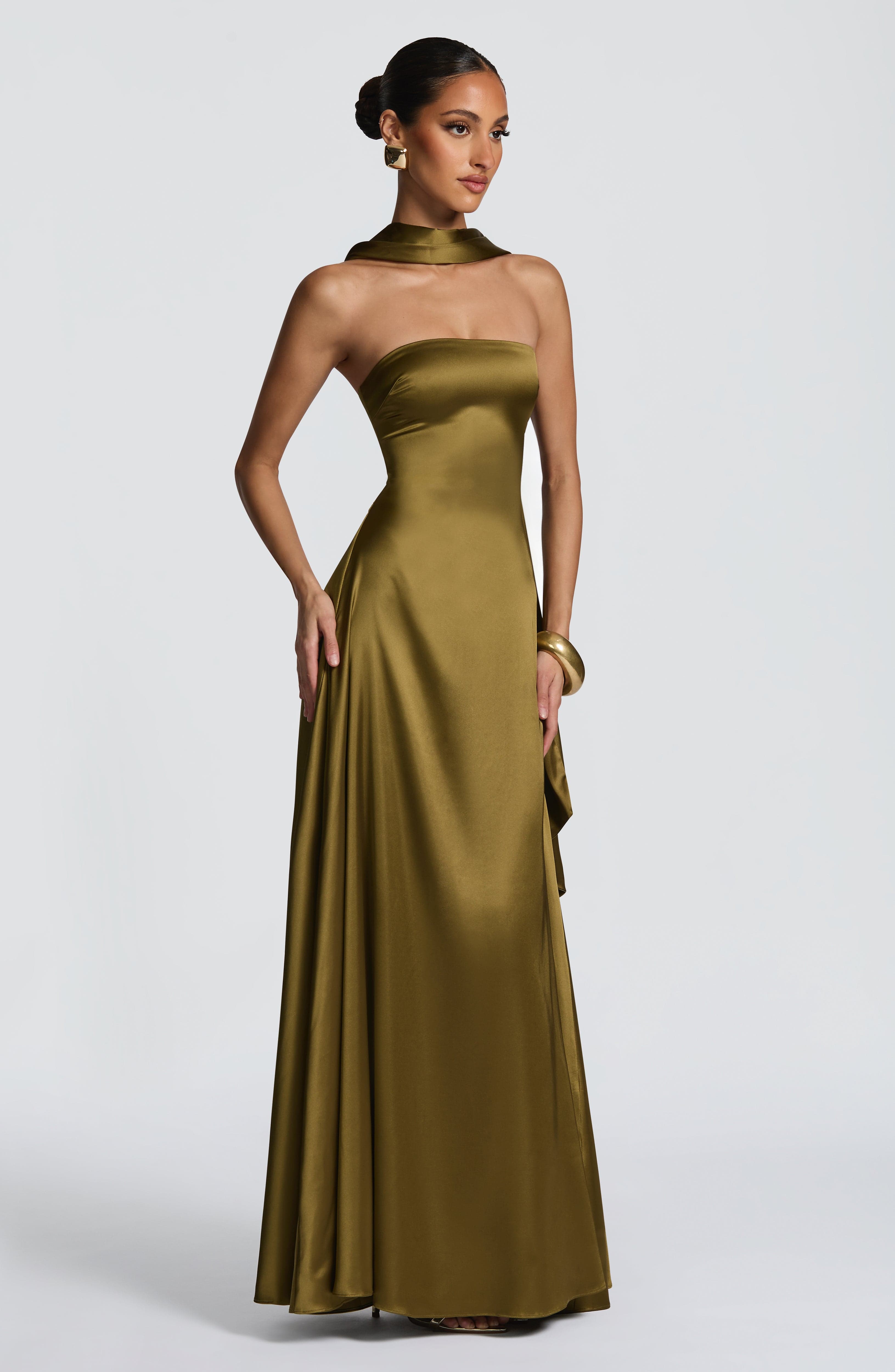 Vestido Longo Morven - Verde Oliva Escuro