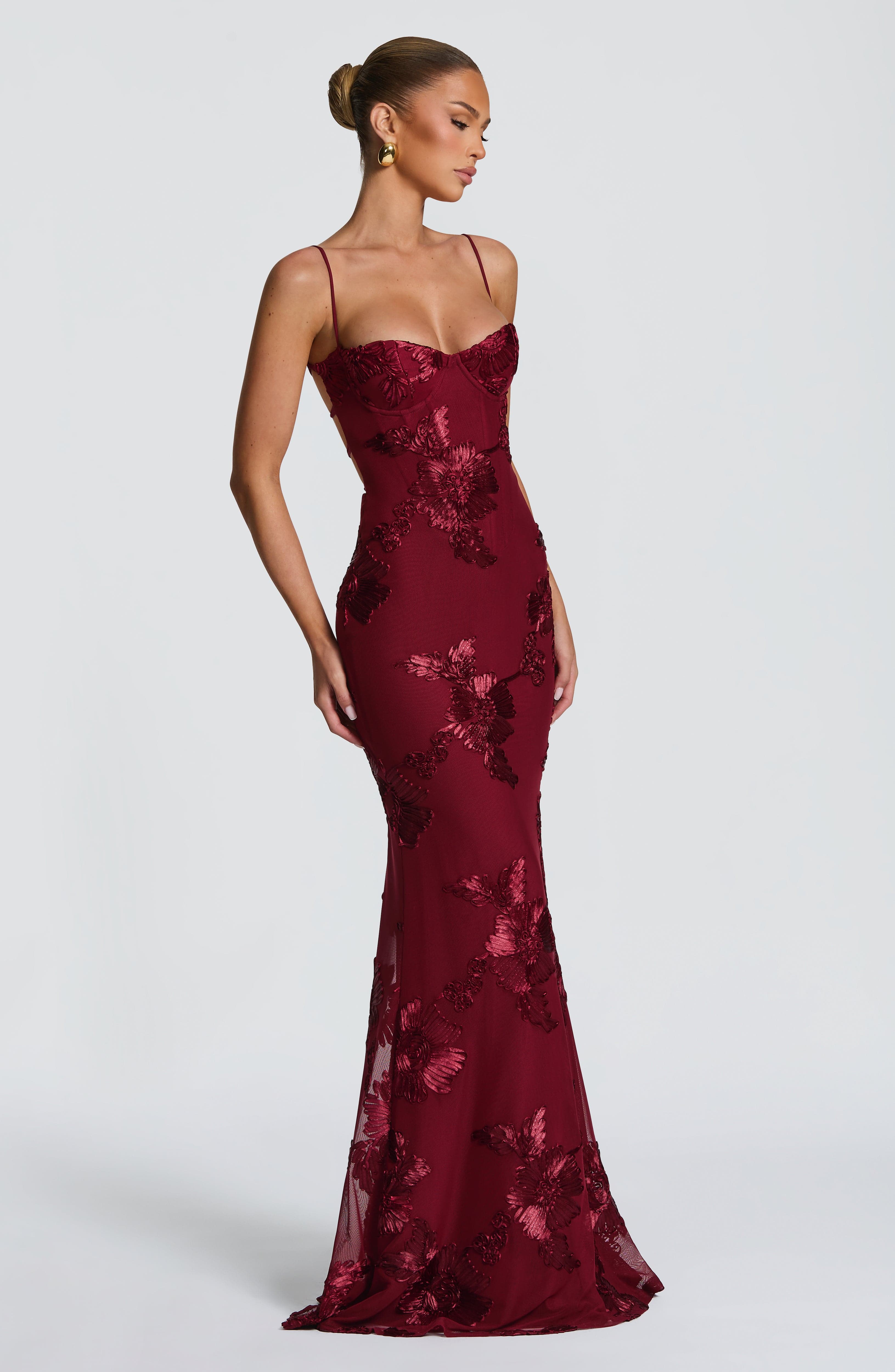Vestido Longo Nefertiti - Bordô