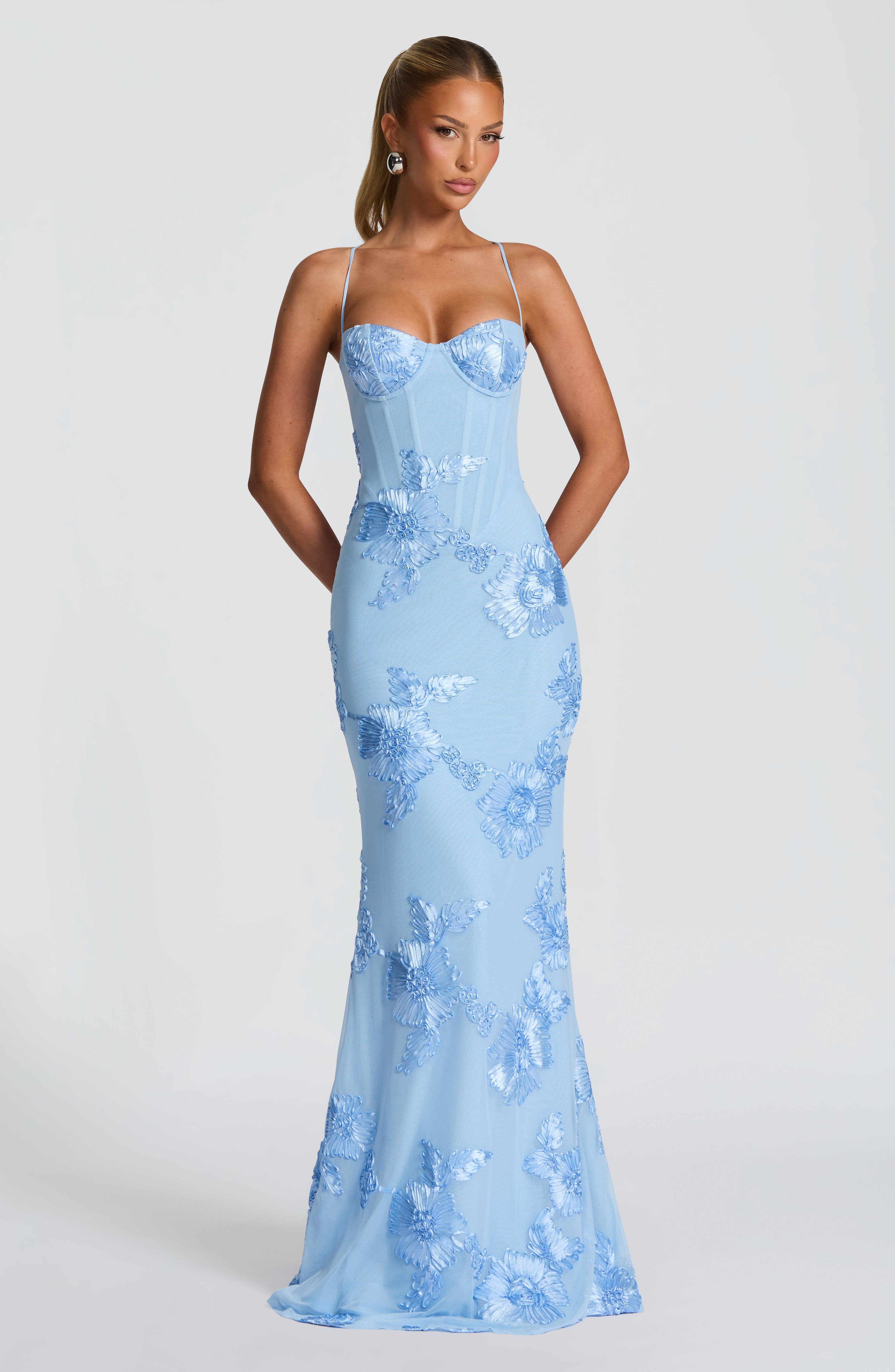 Vestido Longo Nefertiti - Azul Glacial