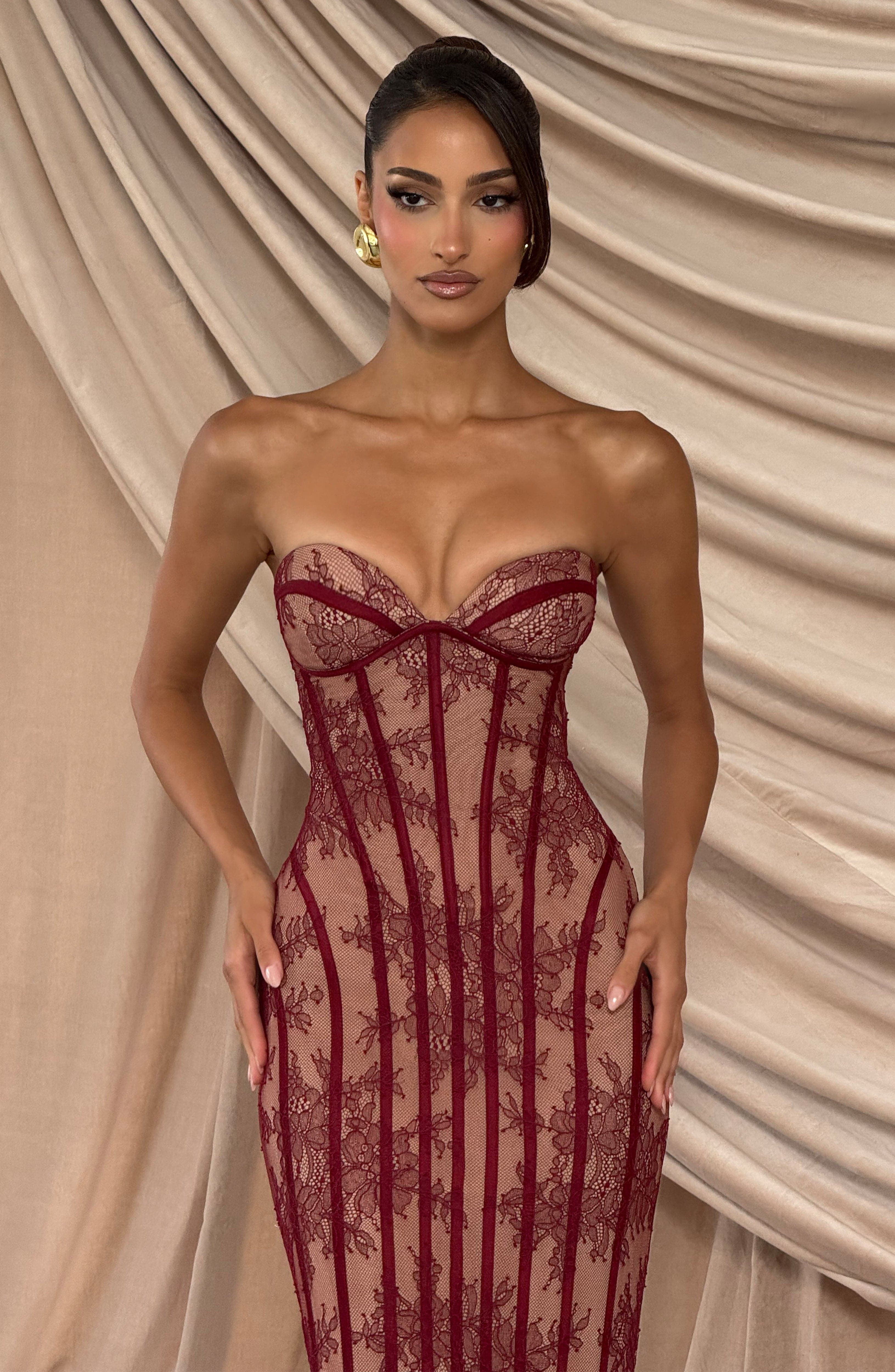 Vestido Longo Sian - Bordô