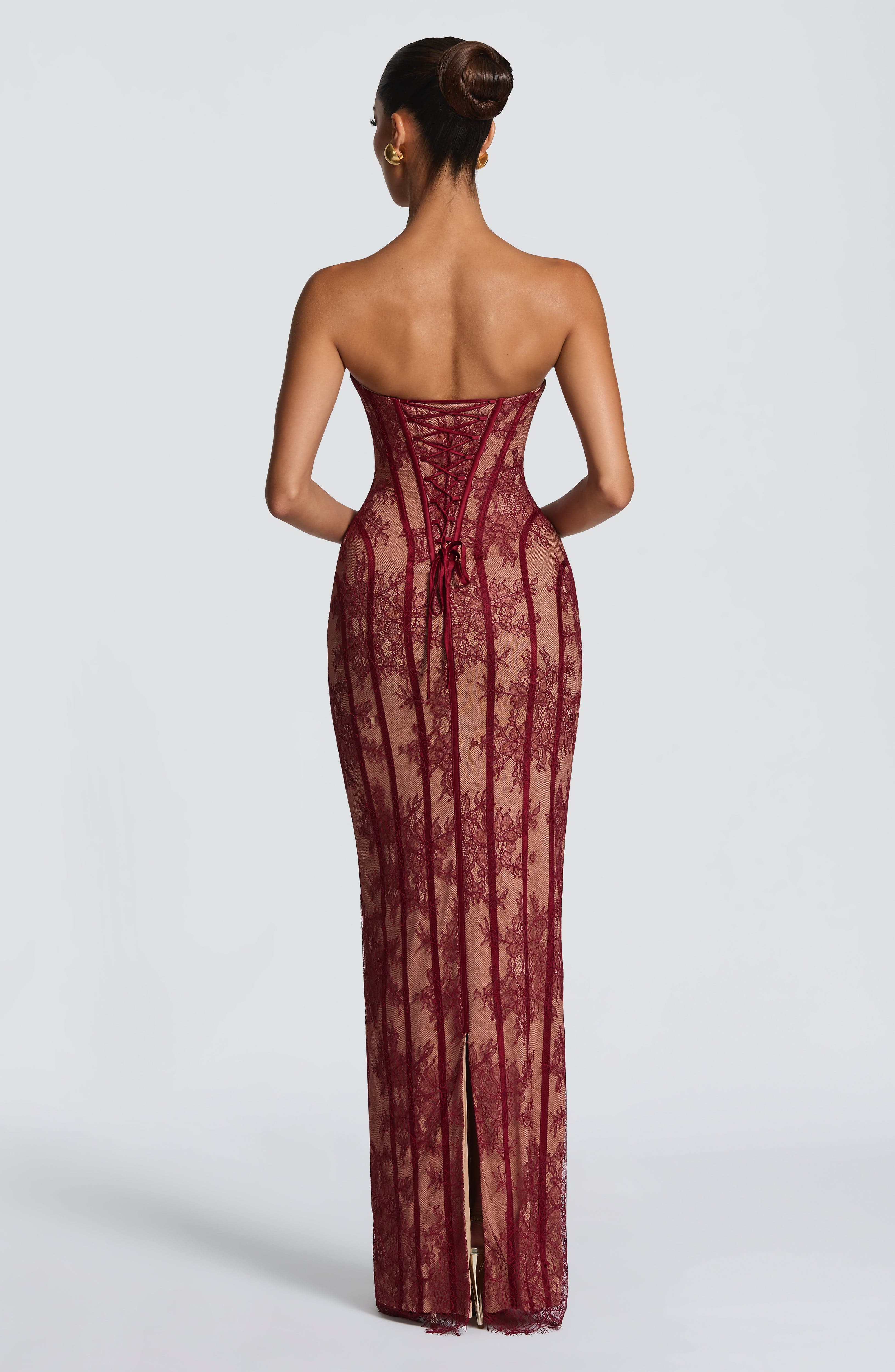 Vestido Longo Sian - Bordô