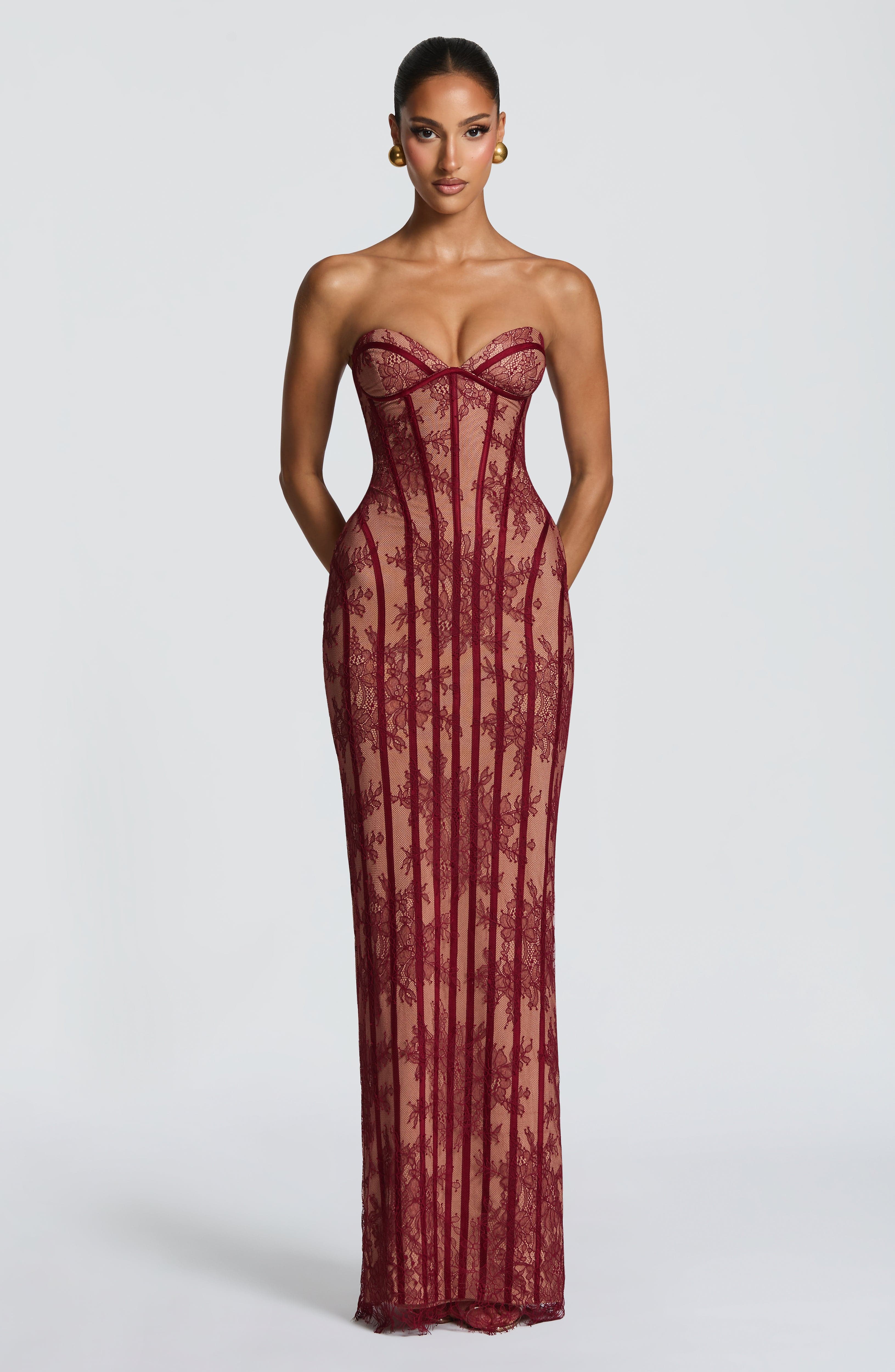 Vestido Longo Sian - Bordô