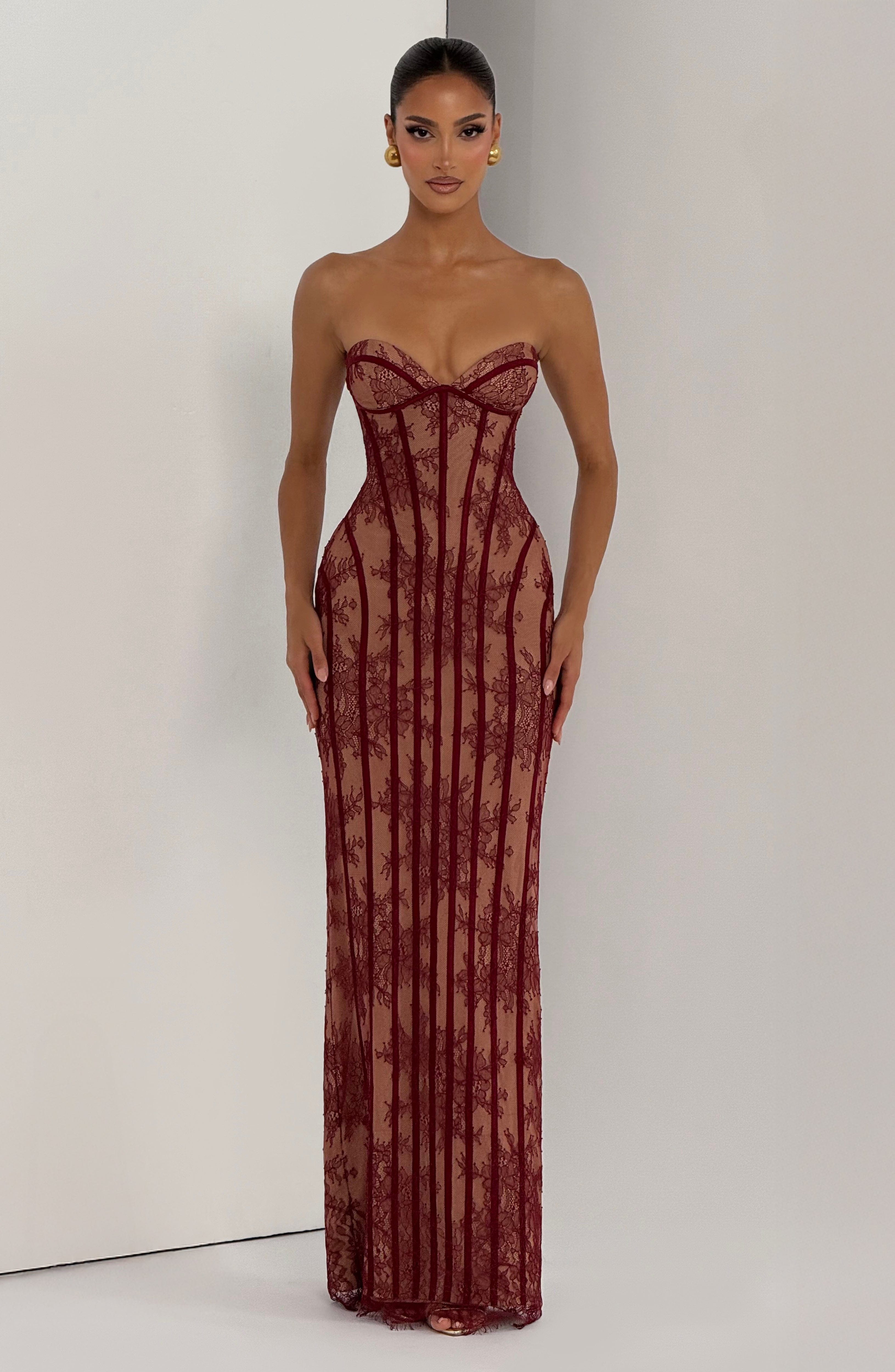 Vestido Longo Sian - Bordô