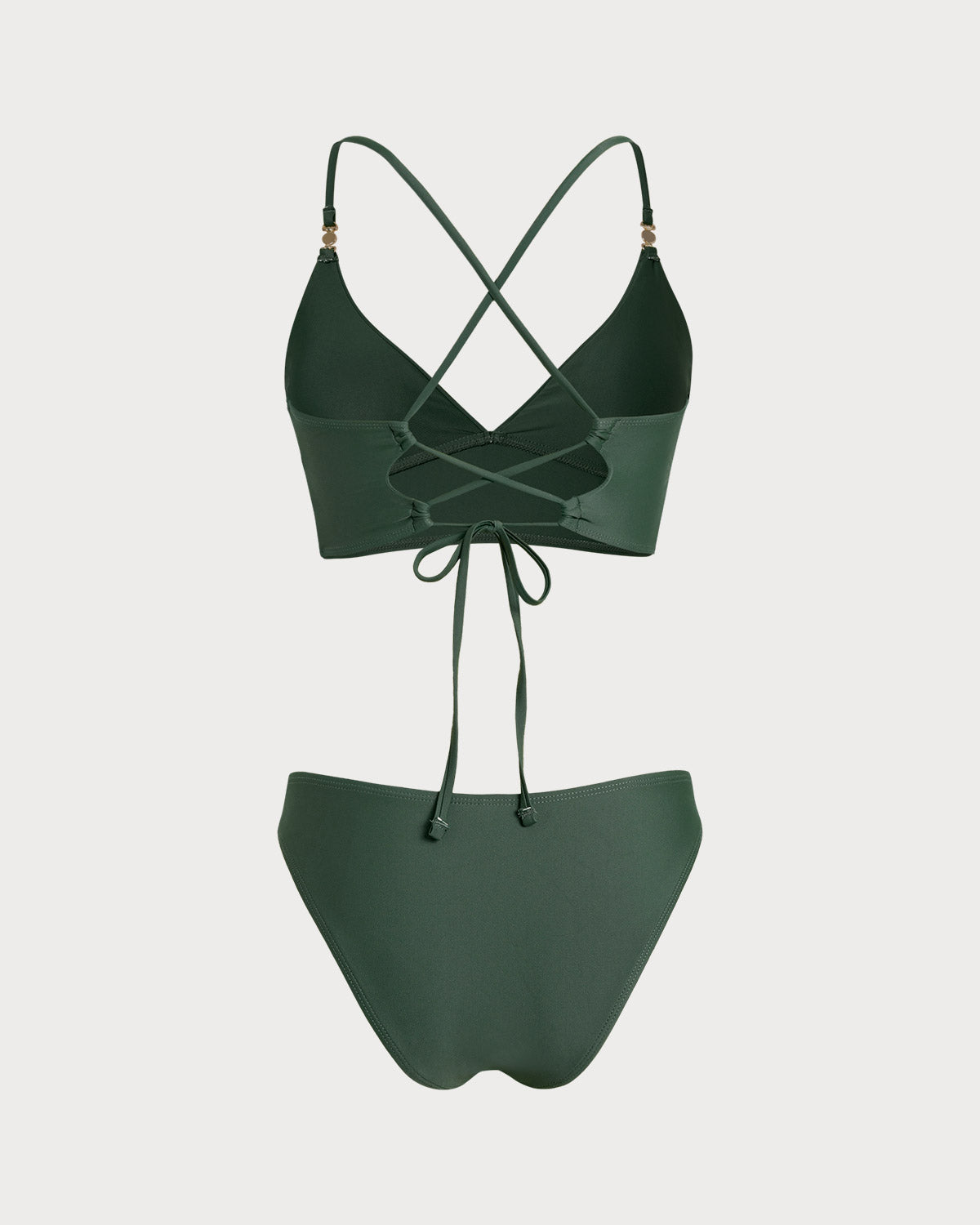 Conjunto de Tankini com Alças Cruzadas em X — Verde