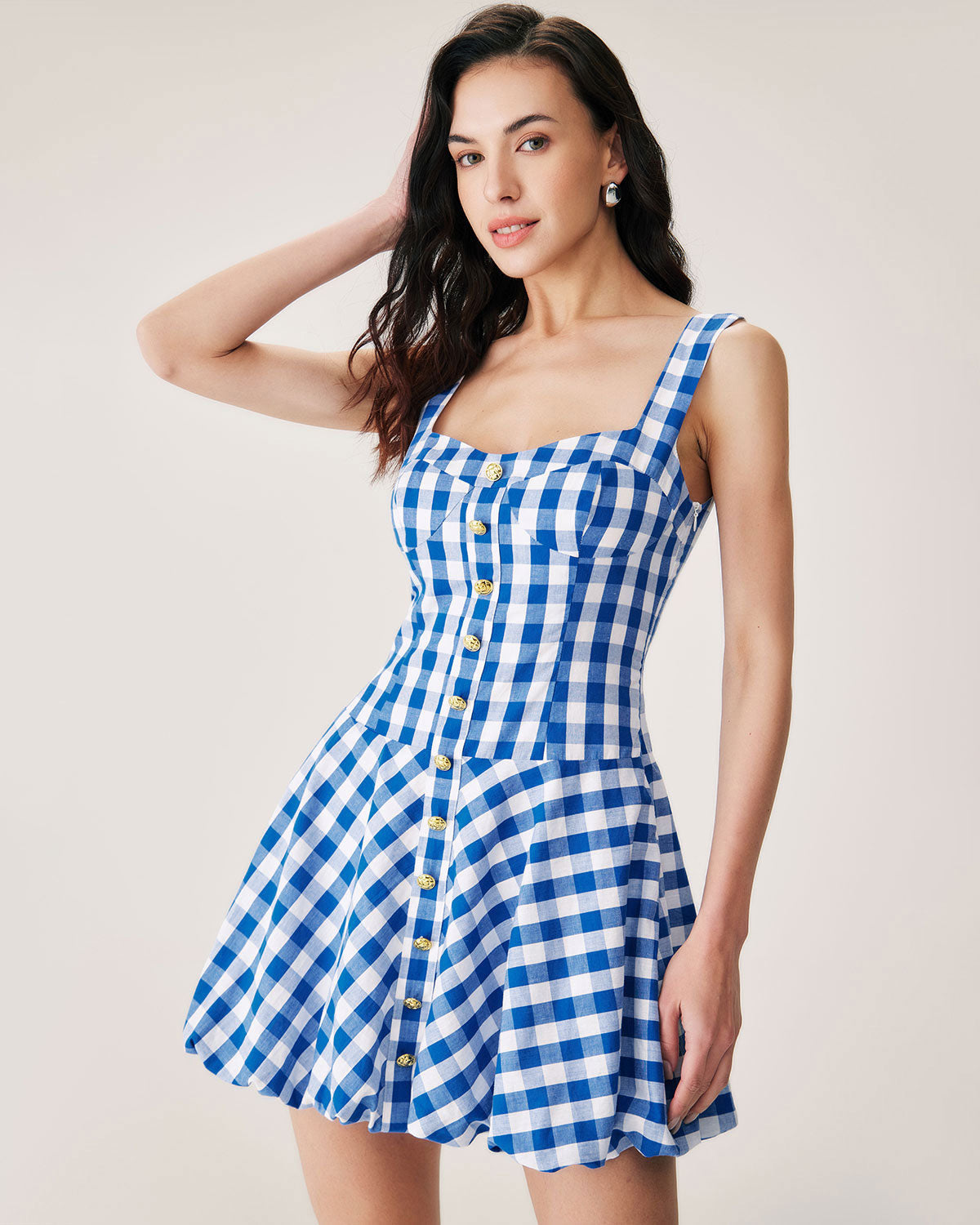 Mini Vestido Lencinho Xadrez Azul