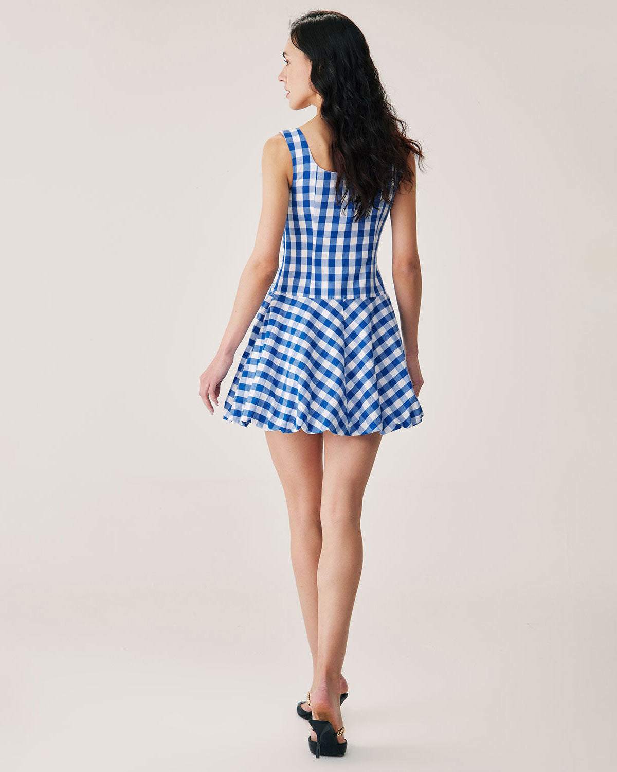 Mini Vestido Lencinho Xadrez Azul