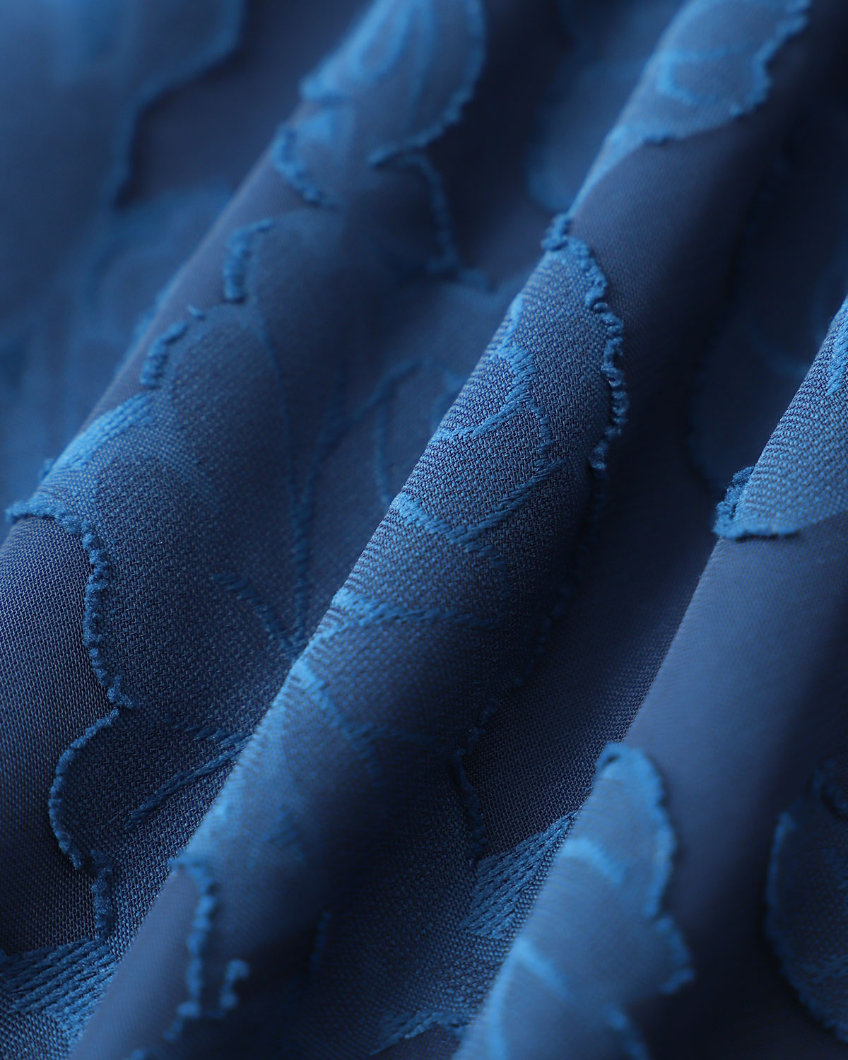 Vestido longo estilo slip em jacquard com costas abertas - Azul Marinho